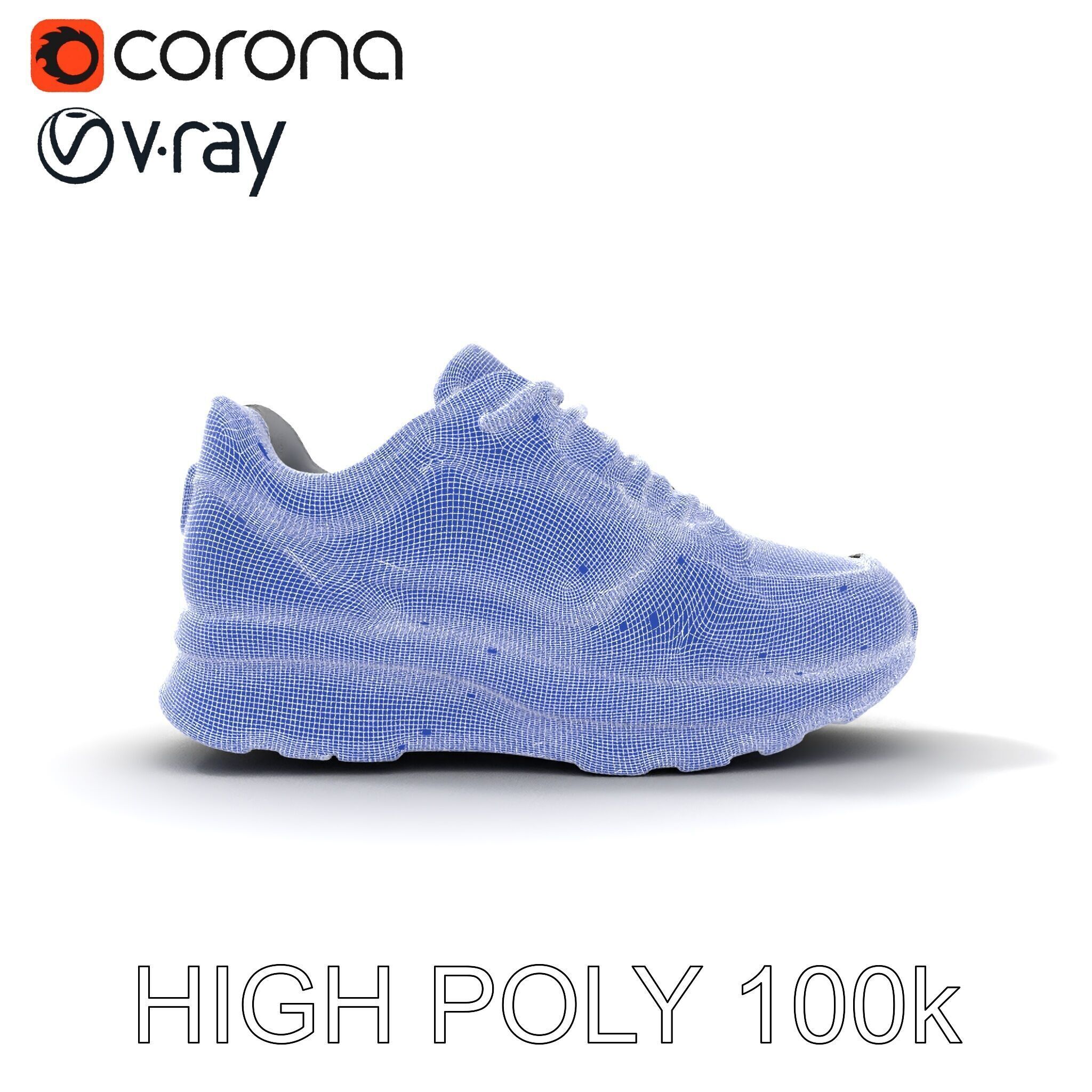 Futuristic Metallic Sneaker Model Pack Low-poly 3D model_32