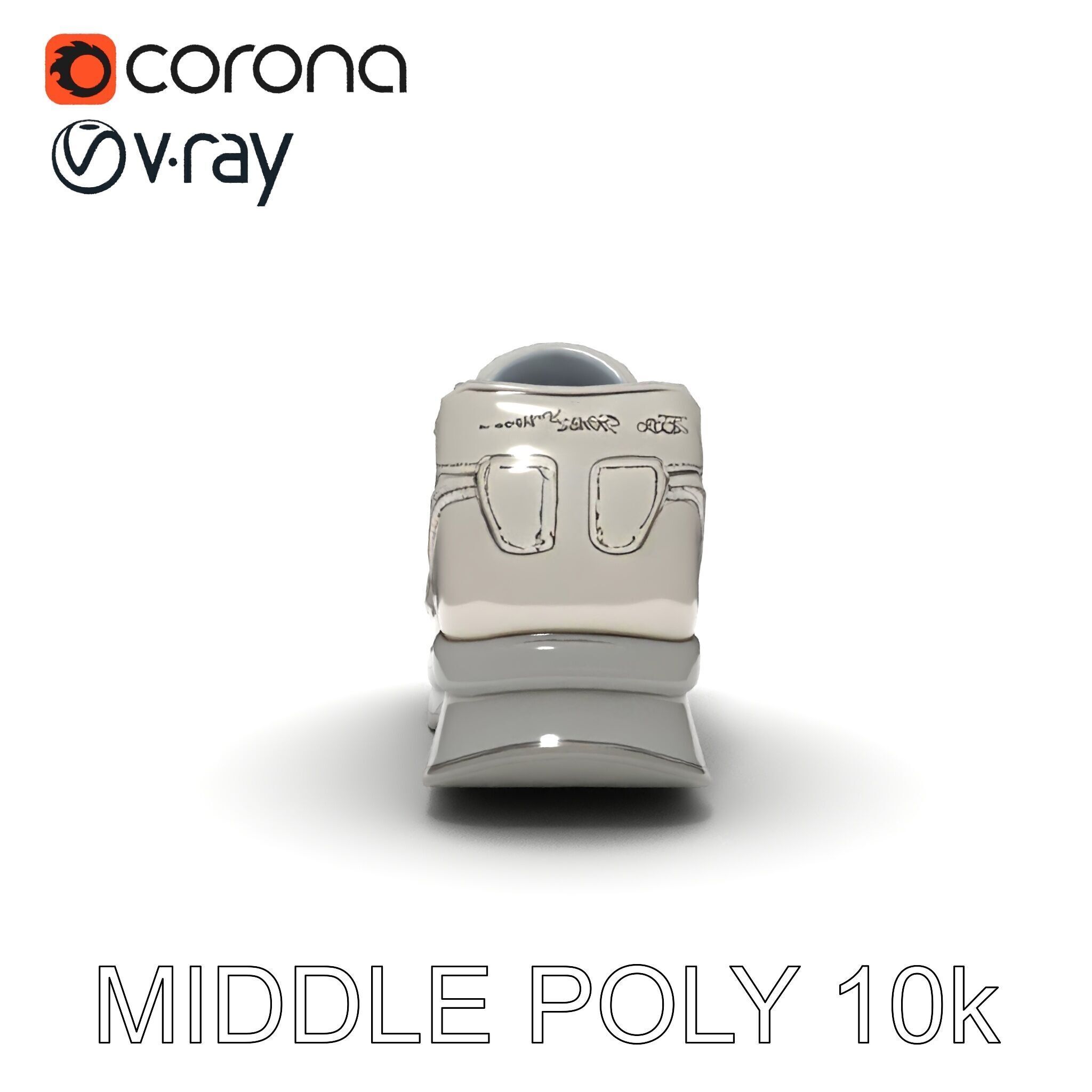 Futuristic Metallic Sneaker Model Pack Low-poly 3D model_30