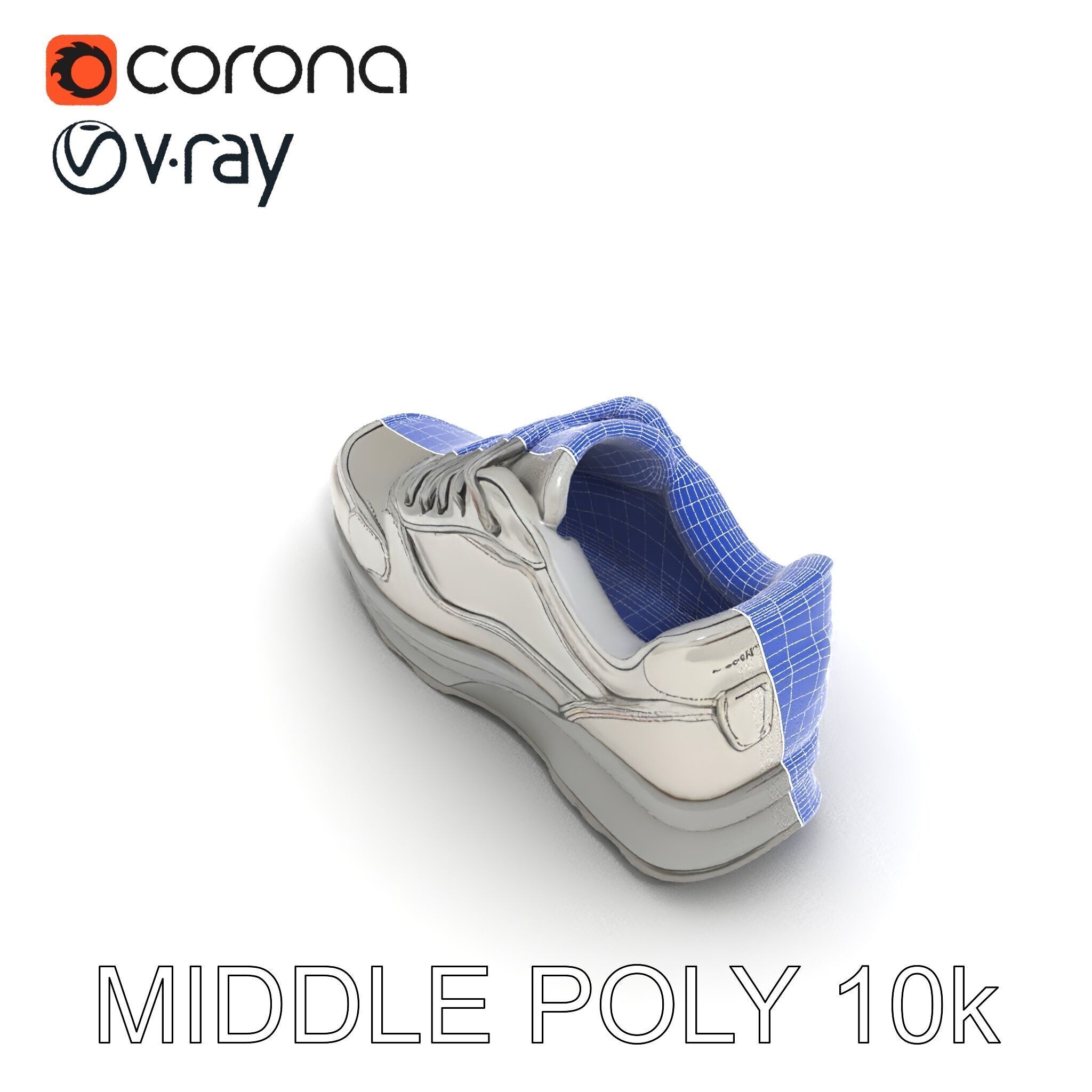 Futuristic Metallic Sneaker Model Pack Low-poly 3D model_28