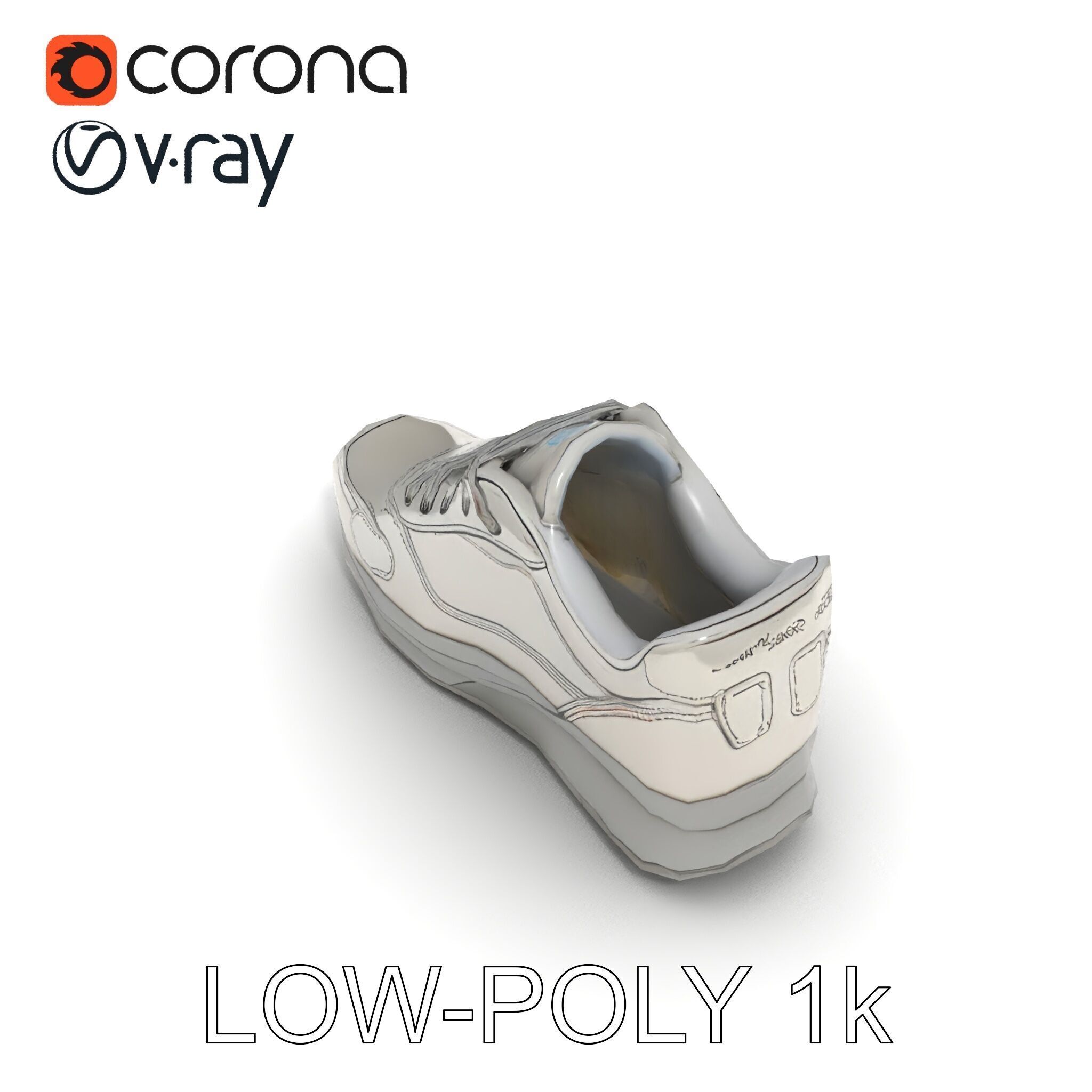 Futuristic Metallic Sneaker Model Pack Low-poly 3D model_31