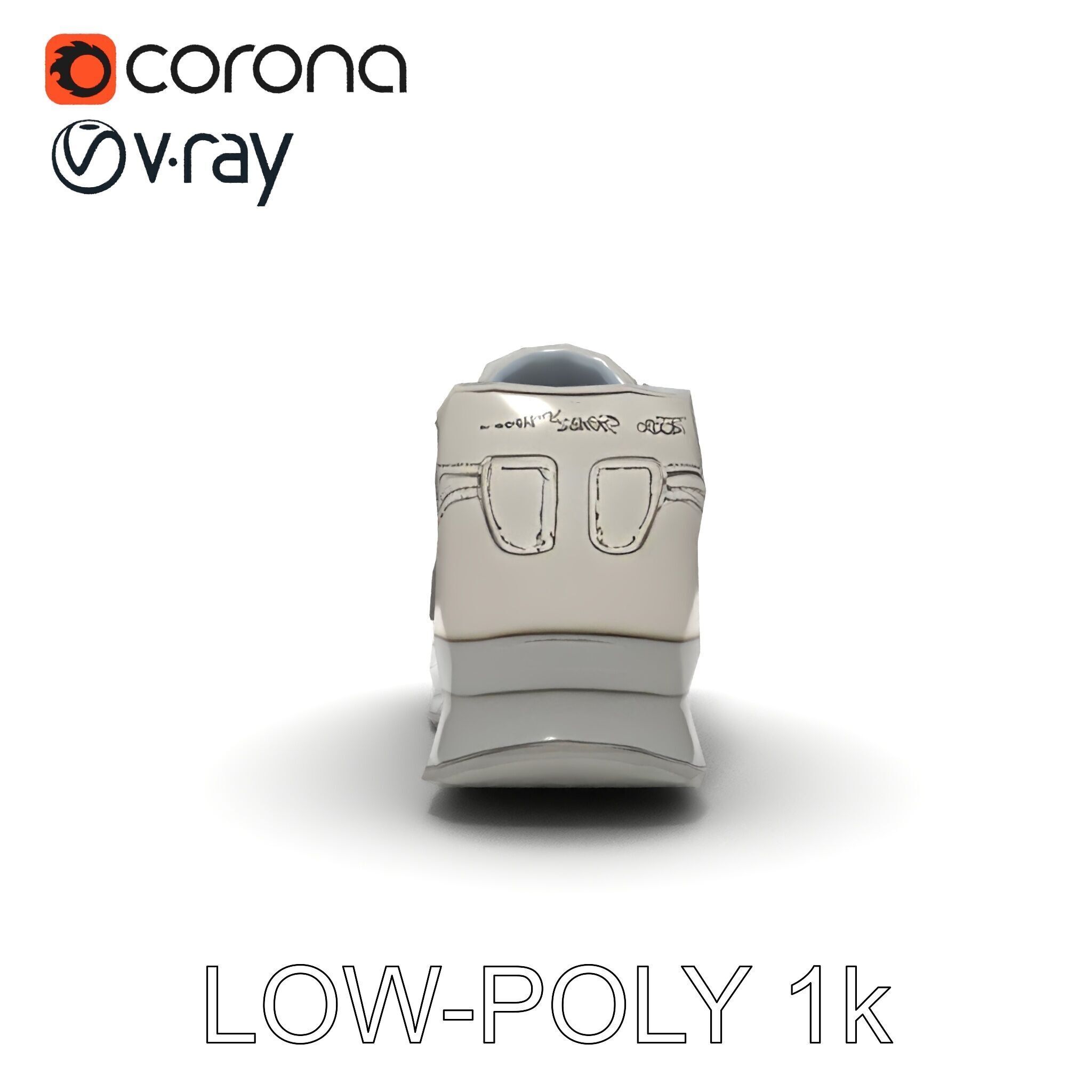 Futuristic Metallic Sneaker Model Pack Low-poly 3D model_26