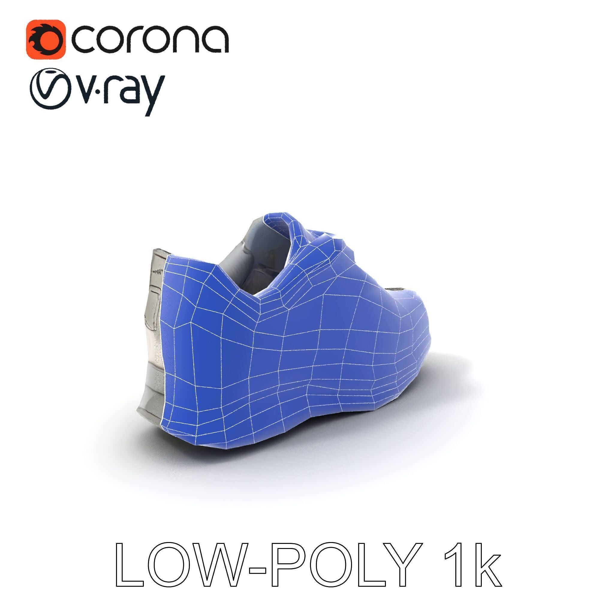 Futuristic Metallic Sneaker Model Pack Low-poly 3D model_15
