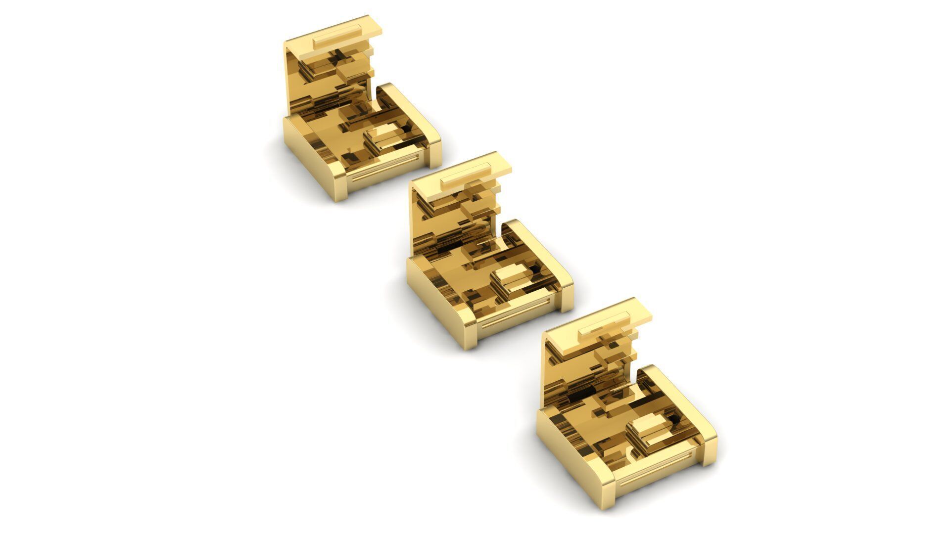 PACK Cuban Locks Clasp 26mm 27mm 28mm 3D print model_1