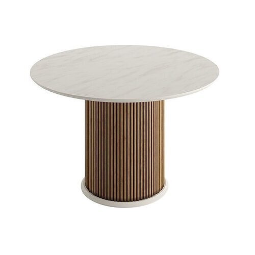 Round wooden dining table 3D model