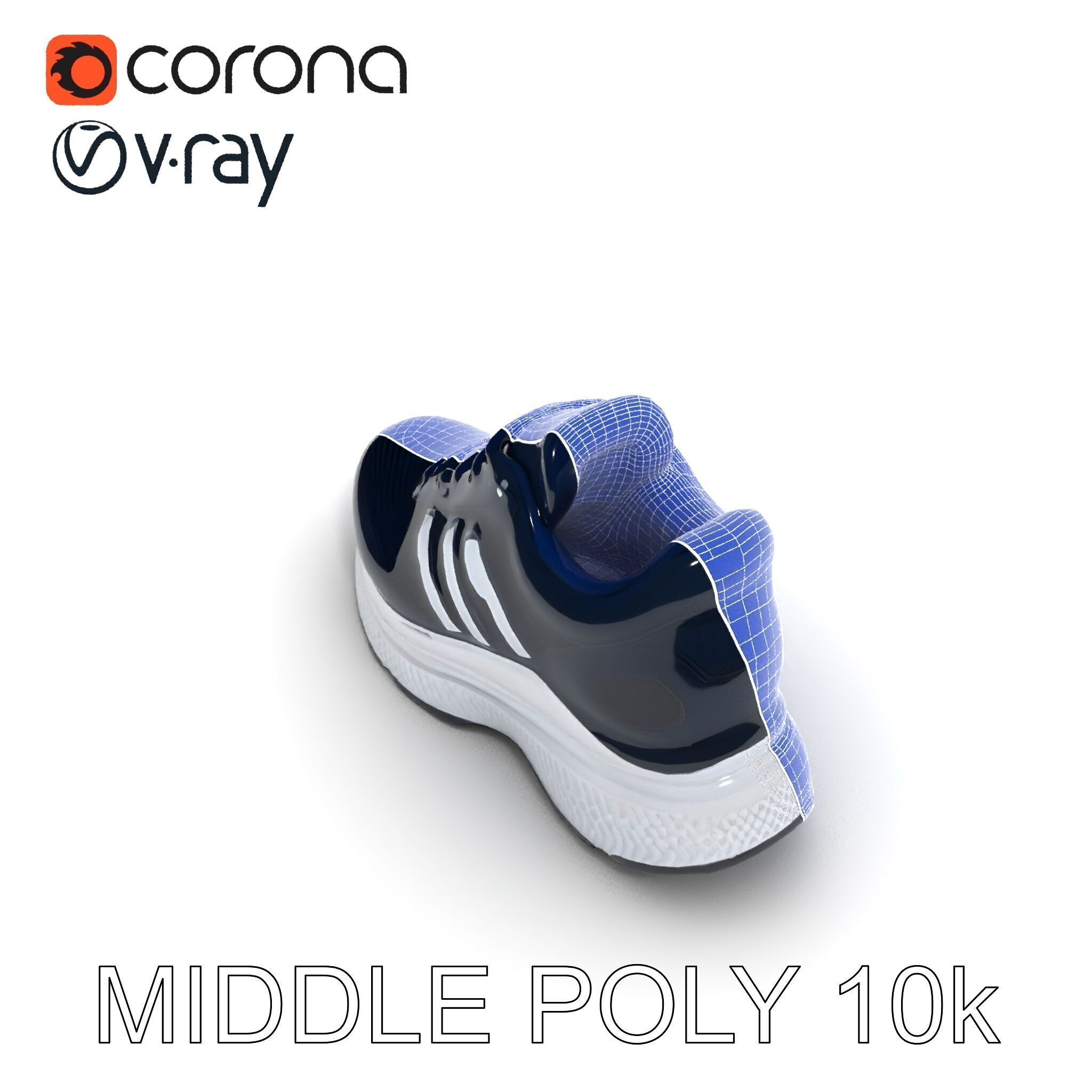Stylish Running Shoe Model Pack with Detailed Textures Low-poly 3D model_19