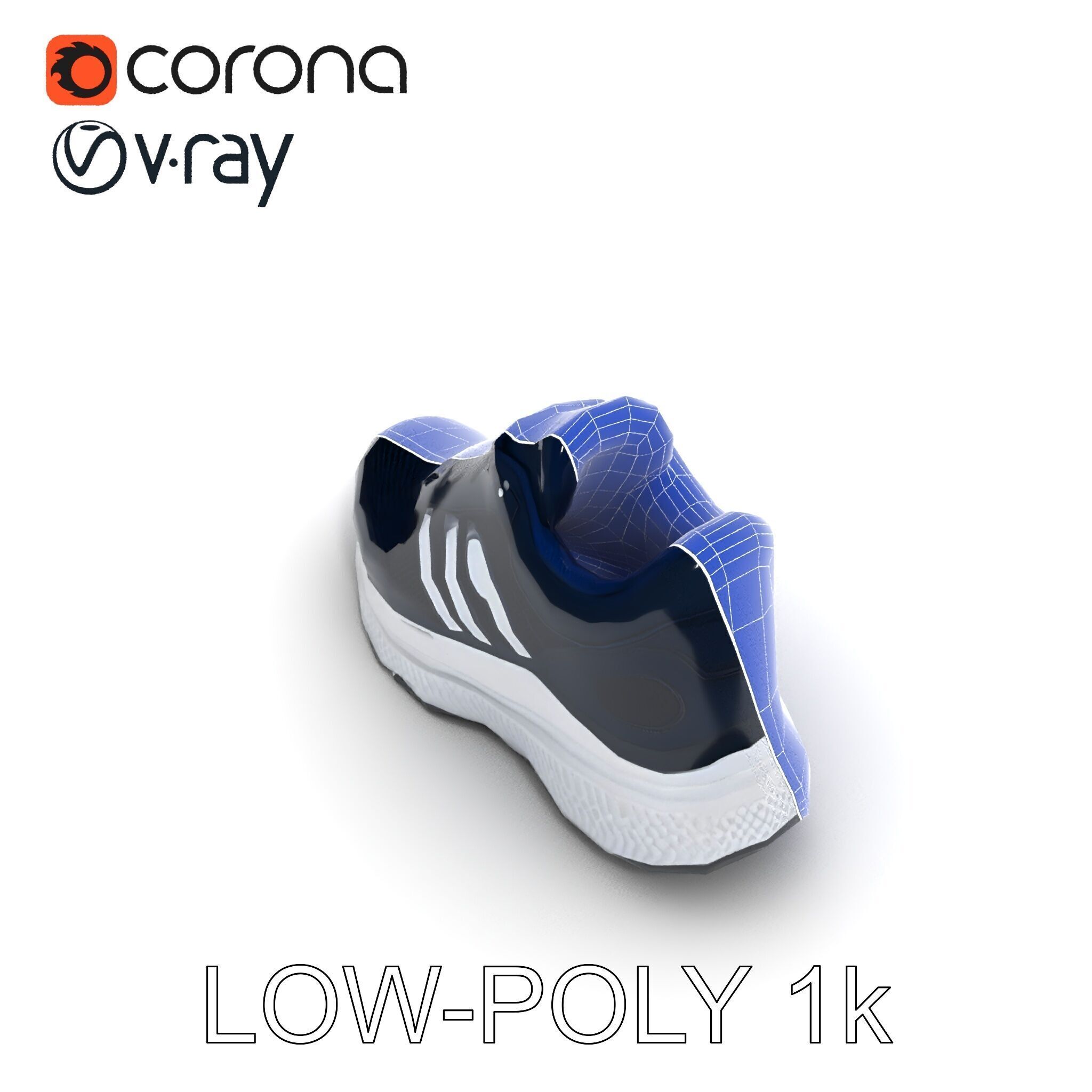 Stylish Running Shoe Model Pack with Detailed Textures Low-poly 3D model_15