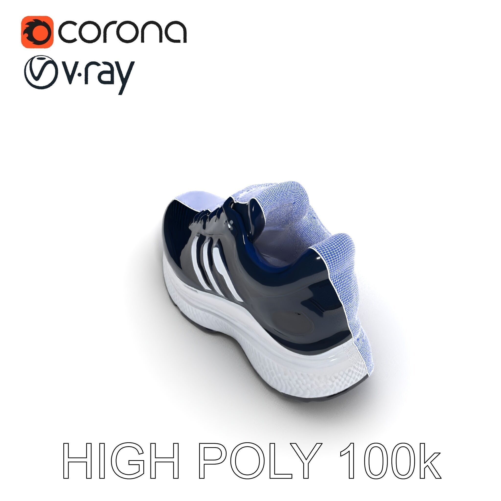Stylish Running Shoe Model Pack with Detailed Textures Low-poly 3D model_13