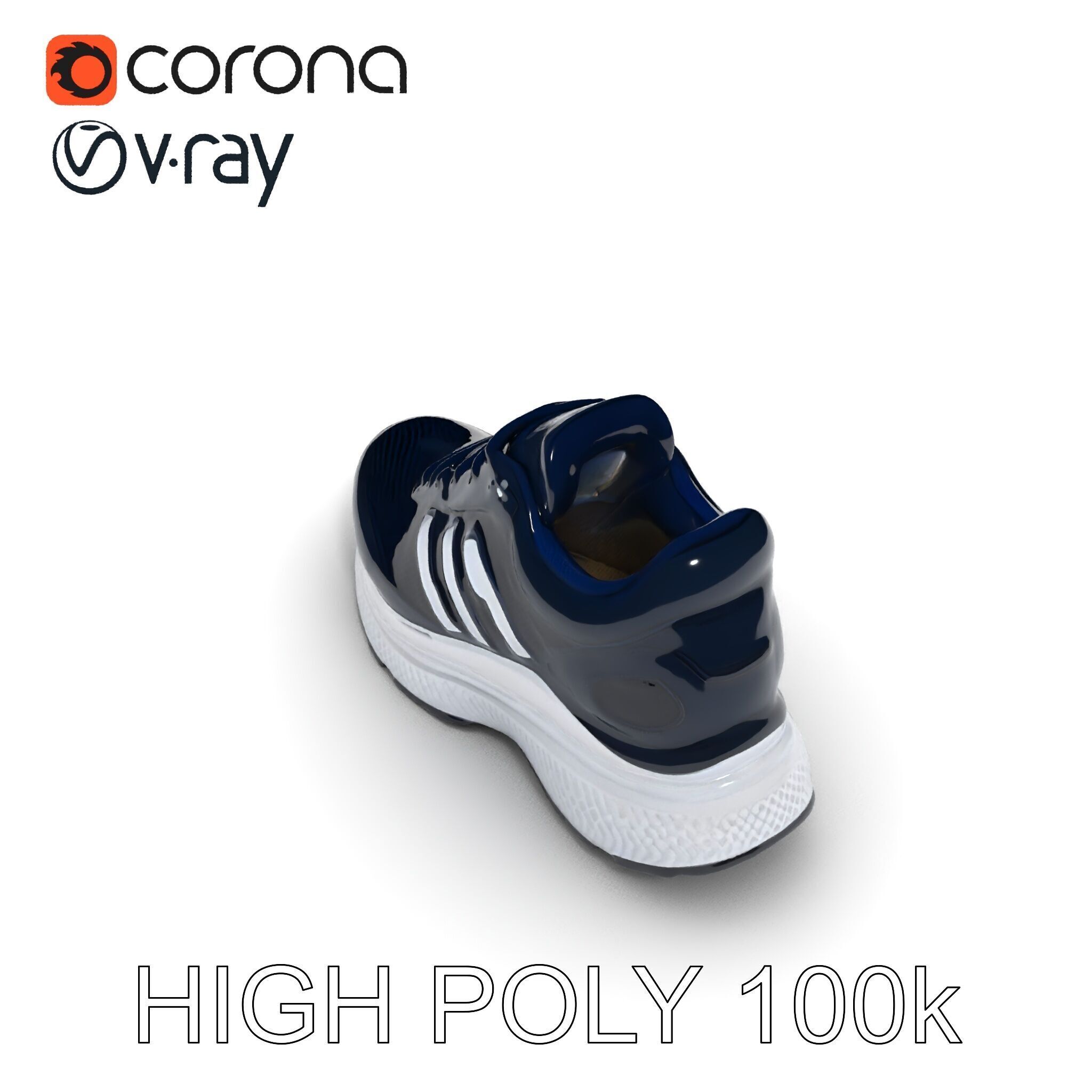 Stylish Running Shoe Model Pack with Detailed Textures Low-poly 3D model_35