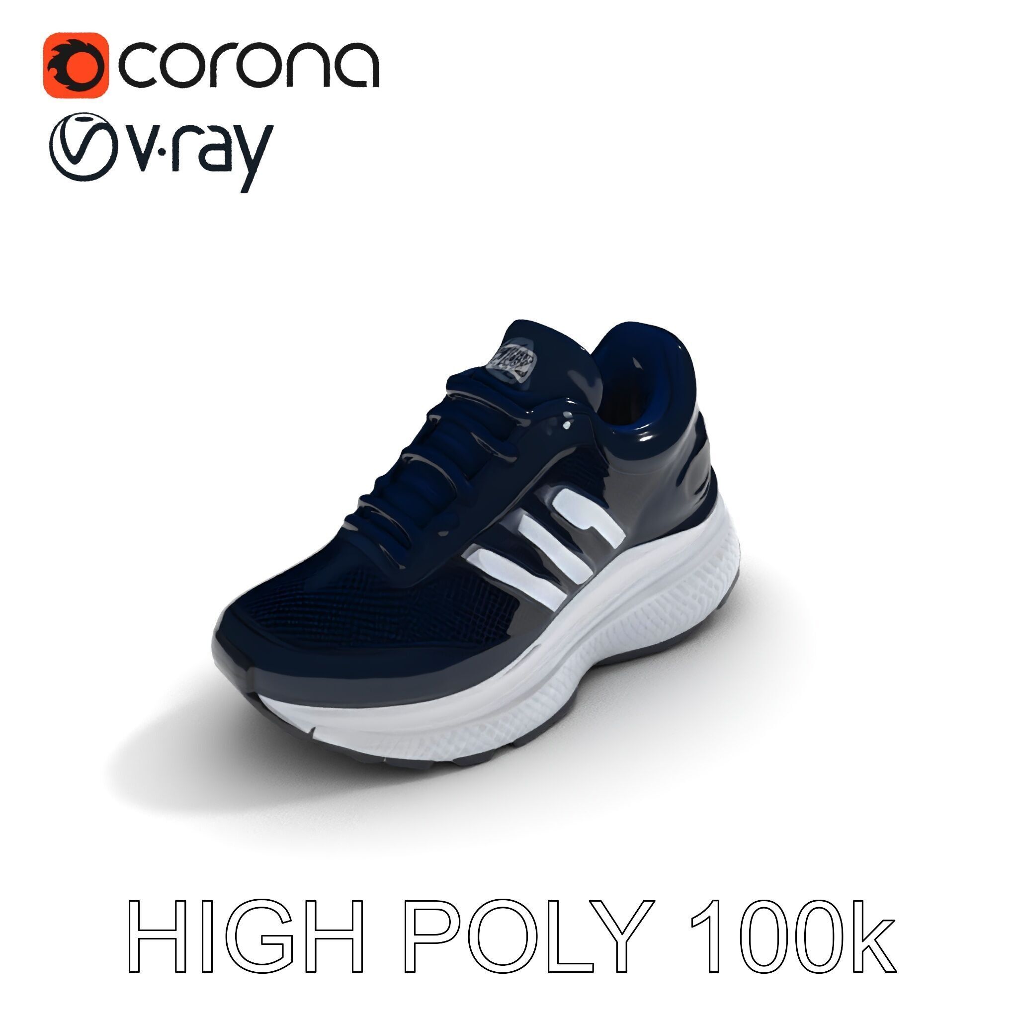 Stylish Running Shoe Model Pack with Detailed Textures Low-poly 3D model_16