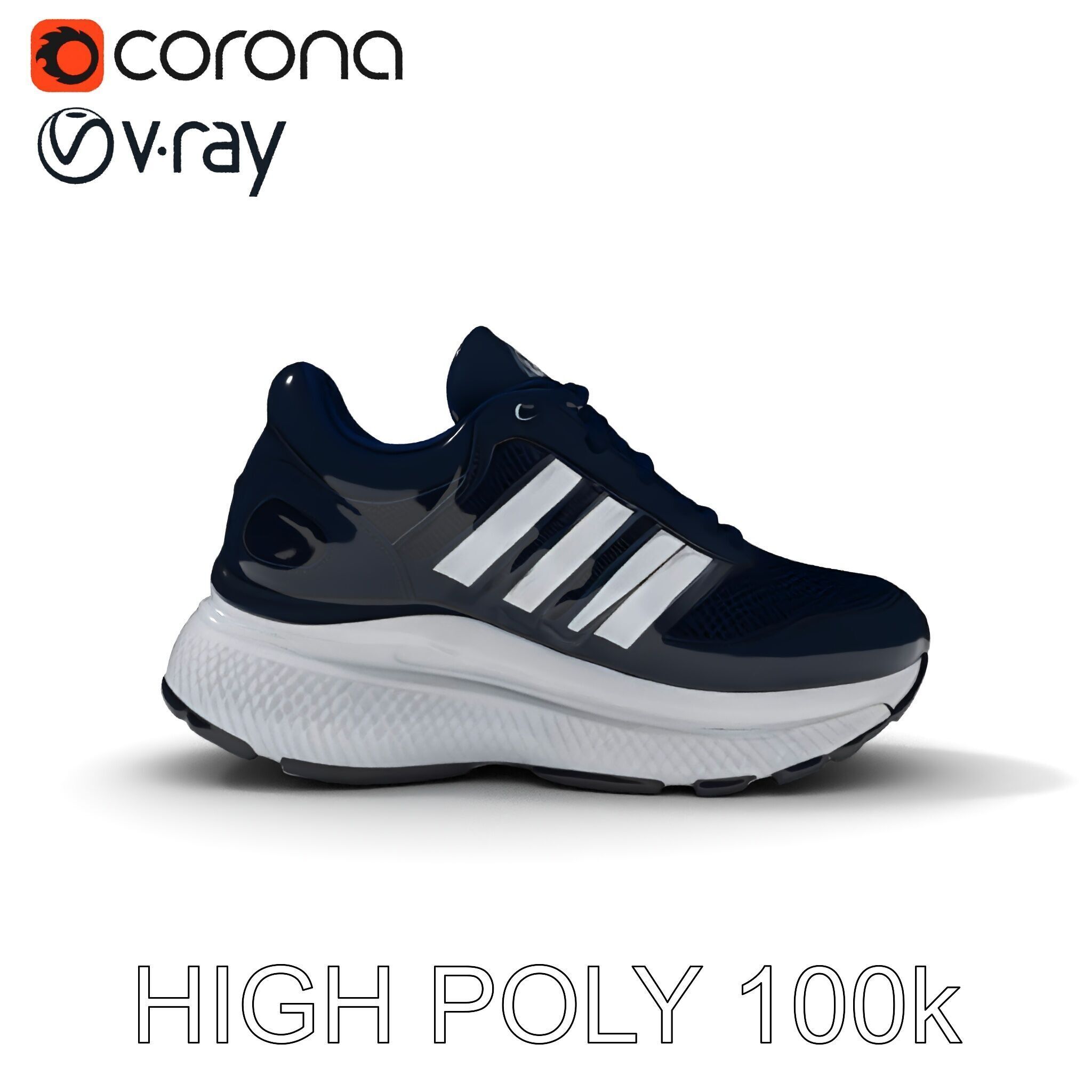 Stylish Running Shoe Model Pack with Detailed Textures Low-poly 3D model_29