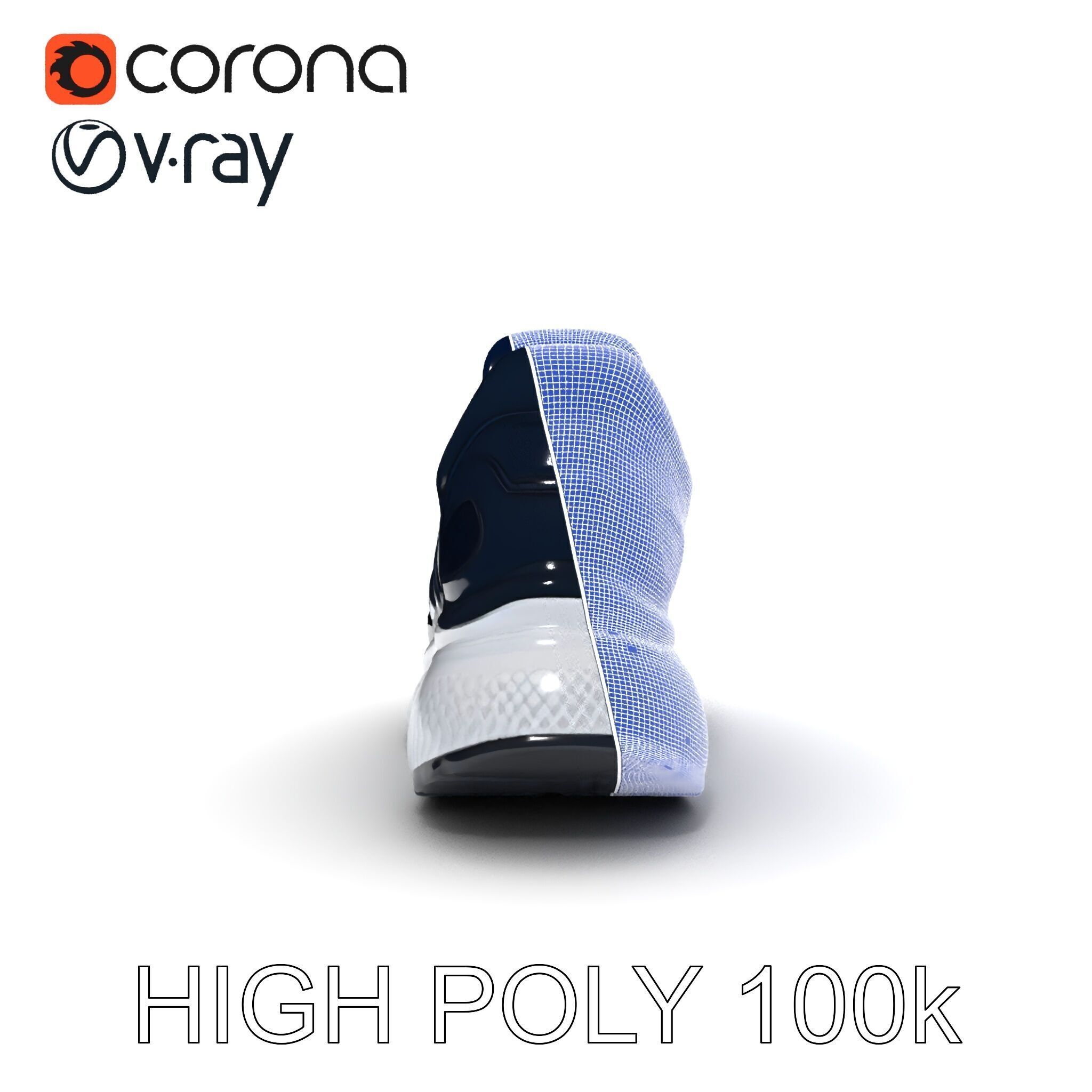 Stylish Running Shoe Model Pack with Detailed Textures Low-poly 3D model_26