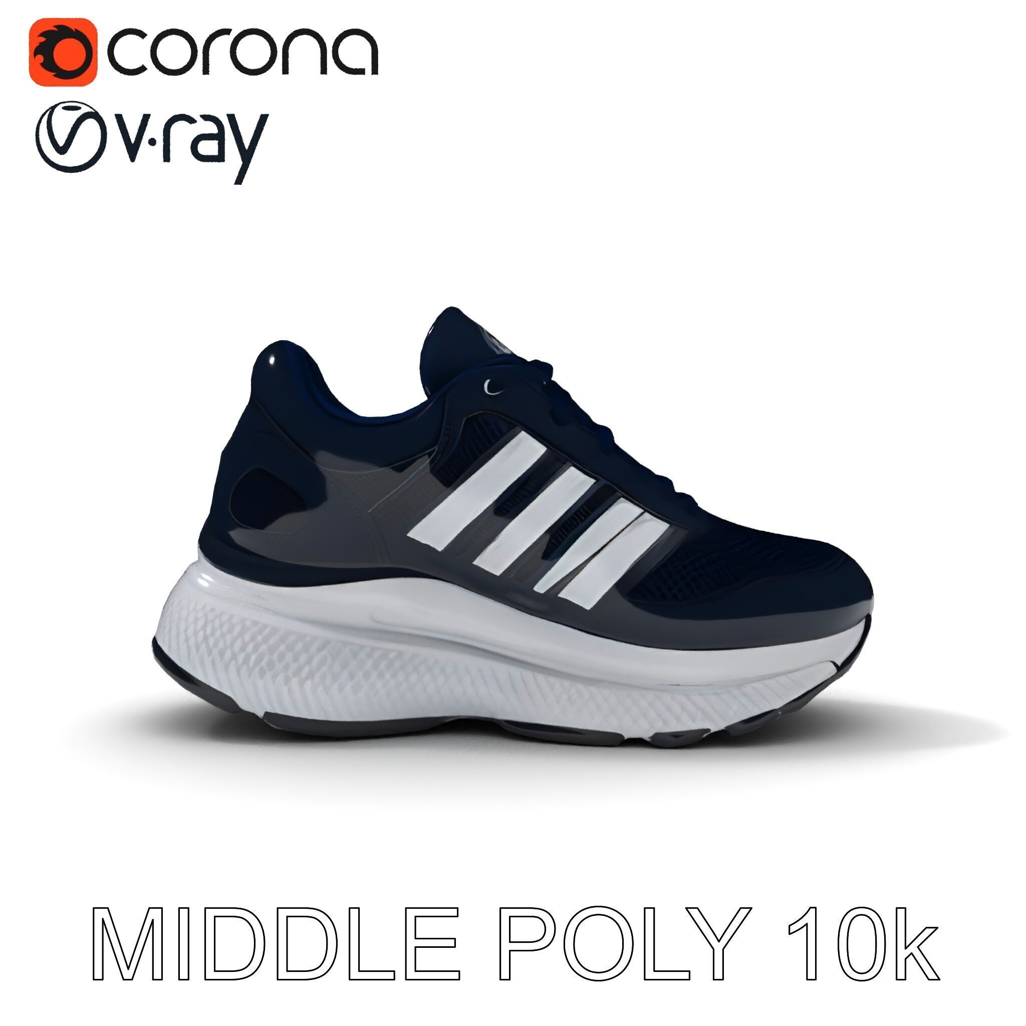 Stylish Running Shoe Model Pack with Detailed Textures Low-poly 3D model_32
