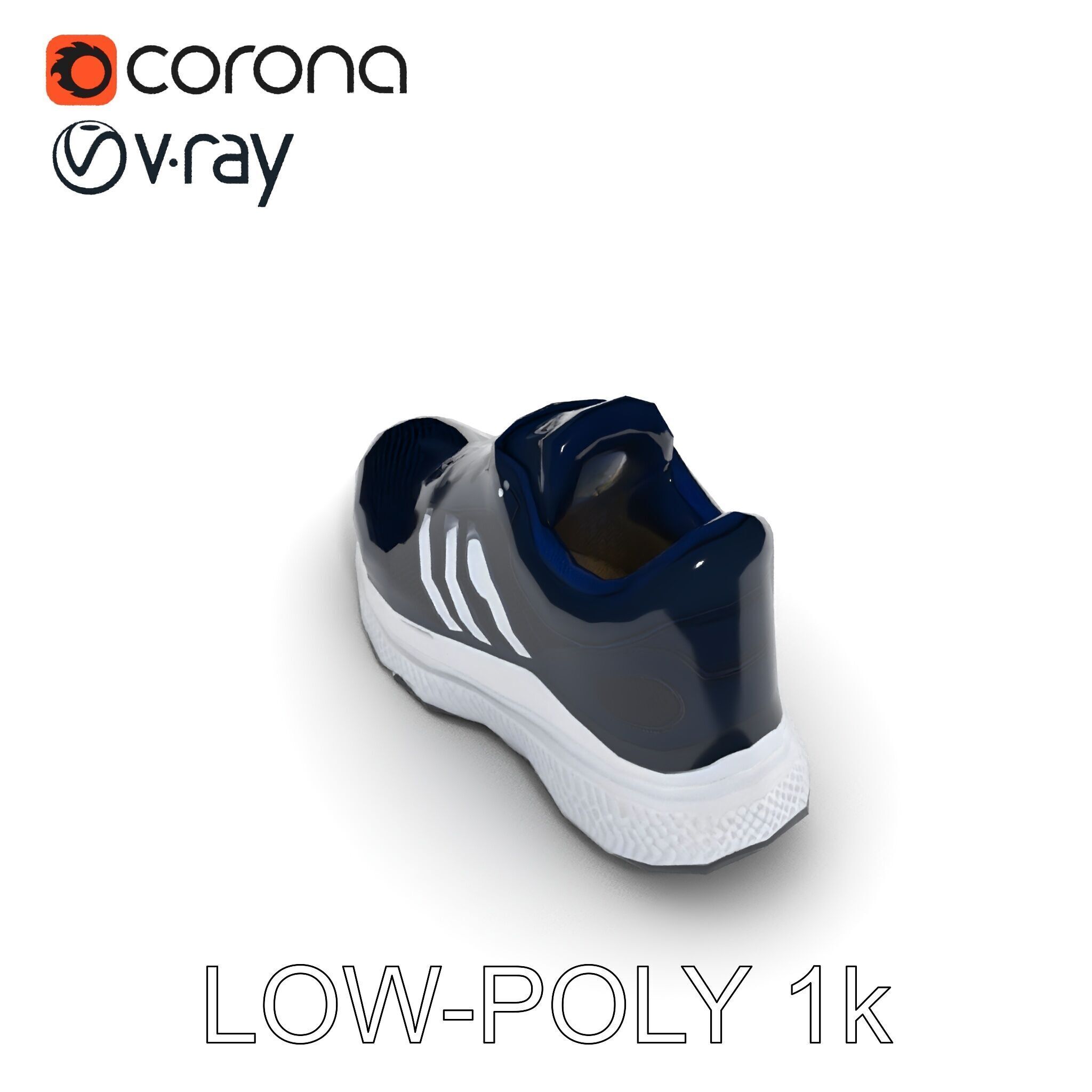 Stylish Running Shoe Model Pack with Detailed Textures Low-poly 3D model_20