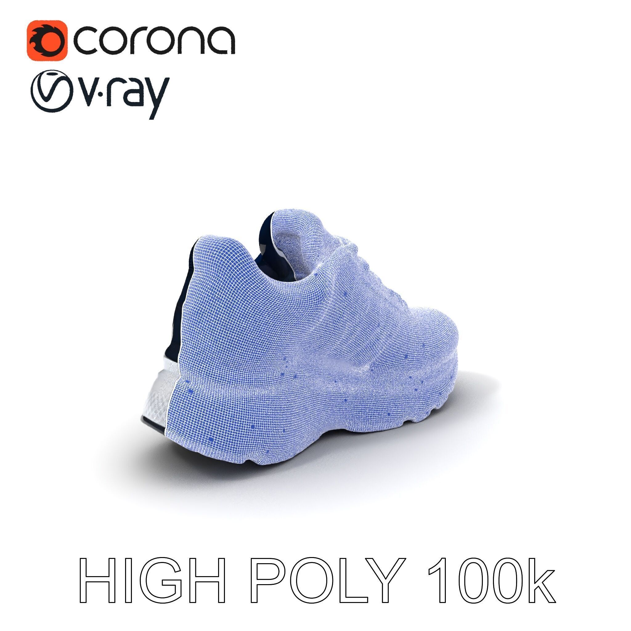 Stylish Running Shoe Model Pack with Detailed Textures Low-poly 3D model_4