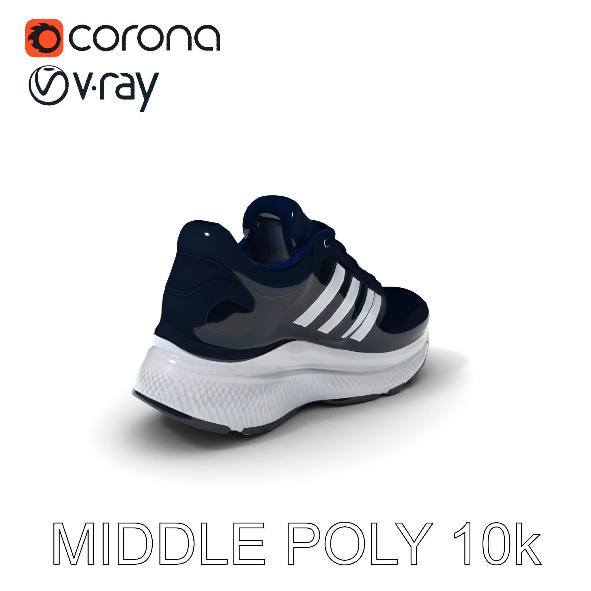 Stylish Running Shoe Model Pack with Detailed Textures Low-poly 3D model_6