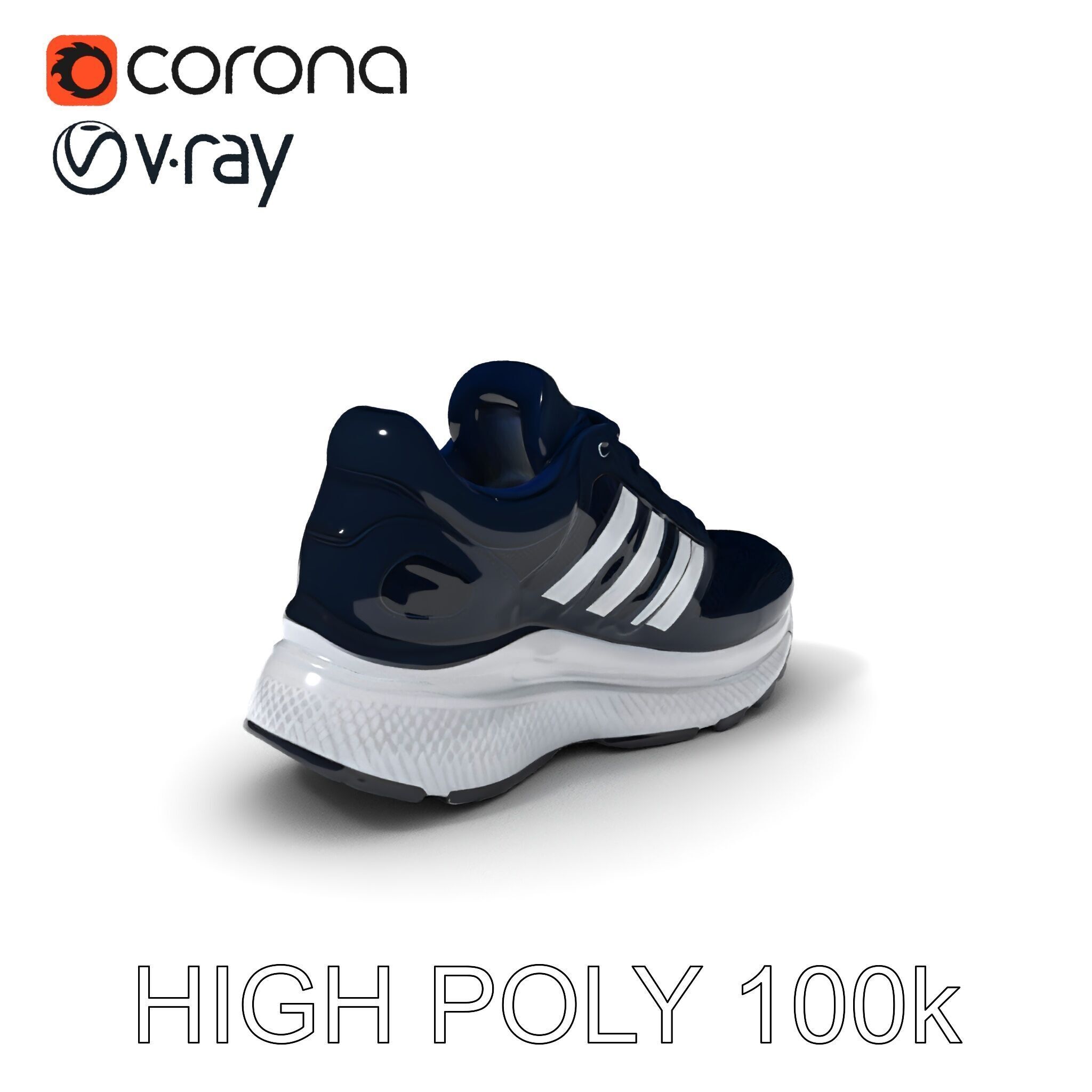 Stylish Running Shoe Model Pack with Detailed Textures Low-poly 3D model_3