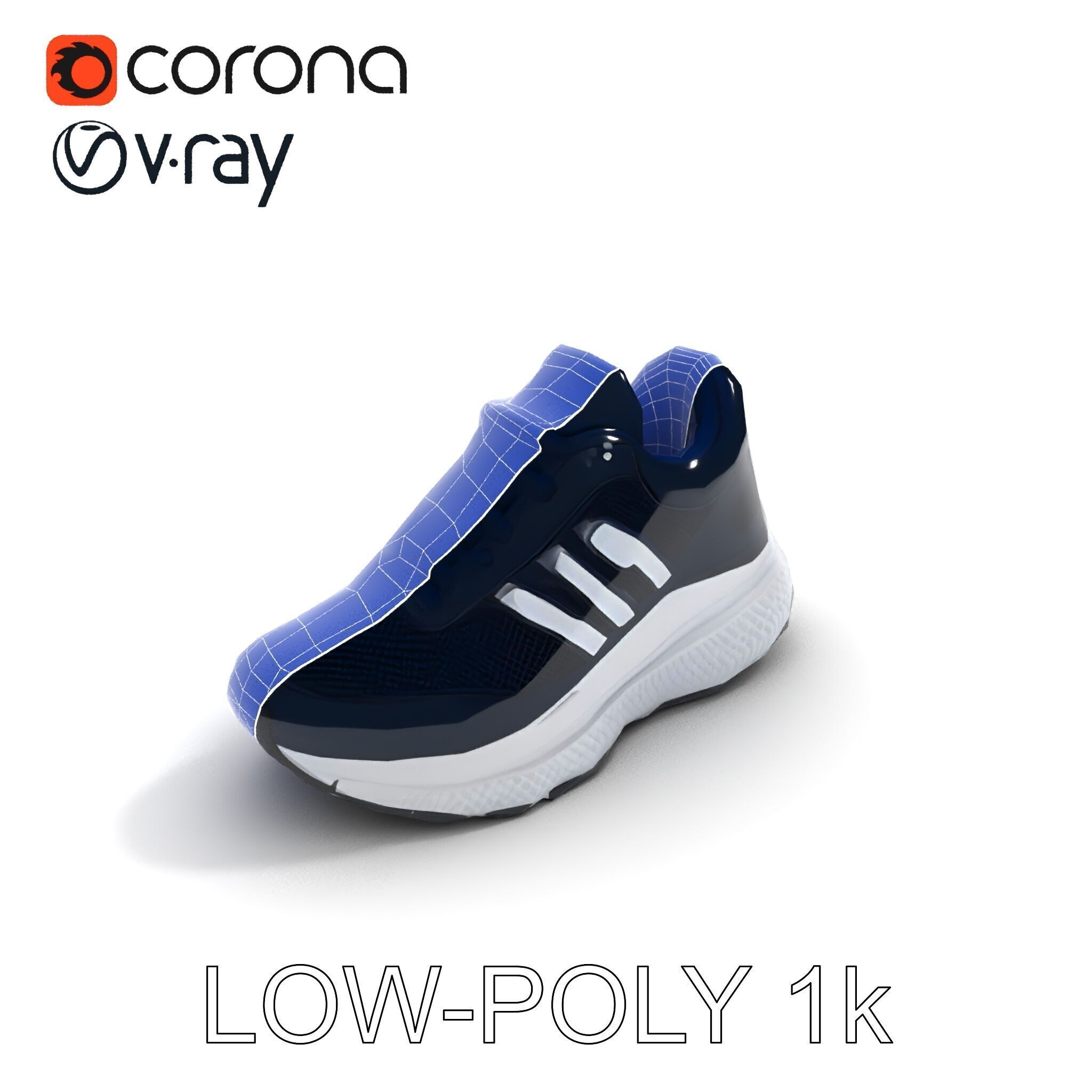 Stylish Running Shoe Model Pack with Detailed Textures Low-poly 3D model_25