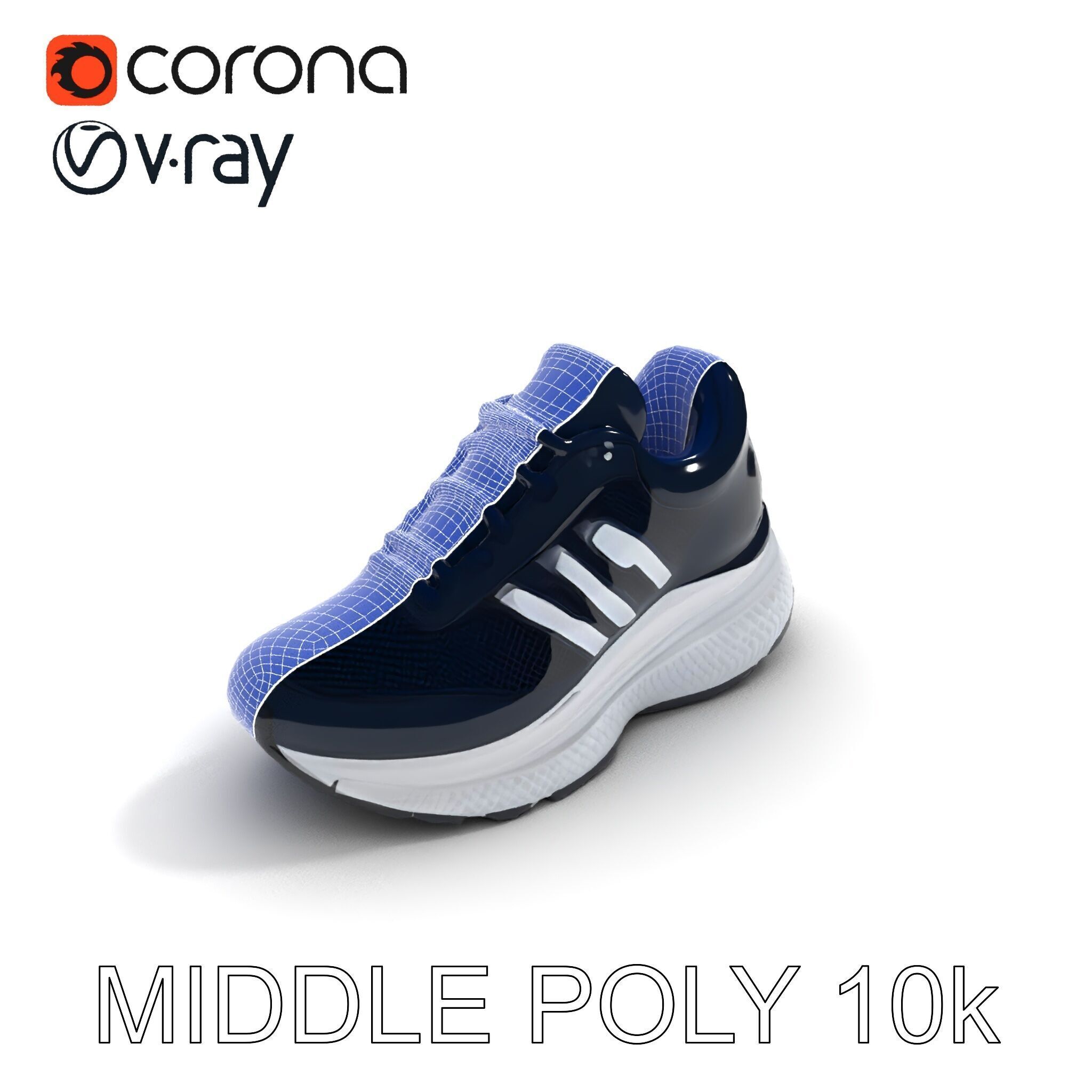 Stylish Running Shoe Model Pack with Detailed Textures Low-poly 3D model_14