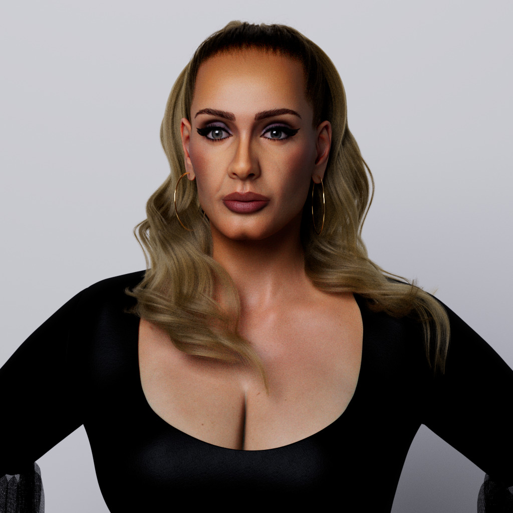  Realistic 3D model of Adele 3D model_2