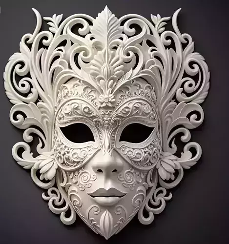 Ornate Venetian Carnival Mask 3D print model Ornate Venetian Carnival Mask 3D print model