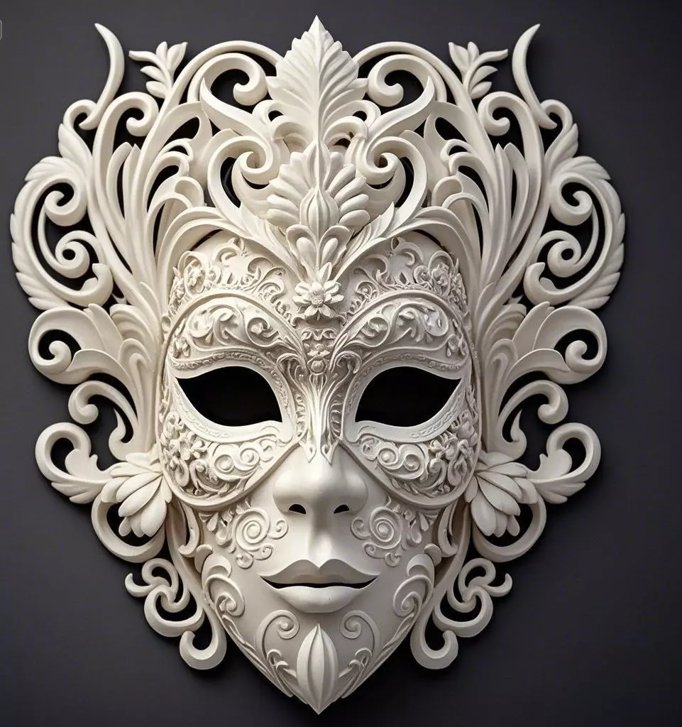 Ornate Venetian Carnival Mask 3D print model_0