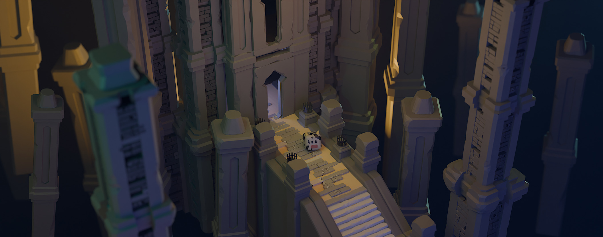 Small cow in Ruins  3D print model_2