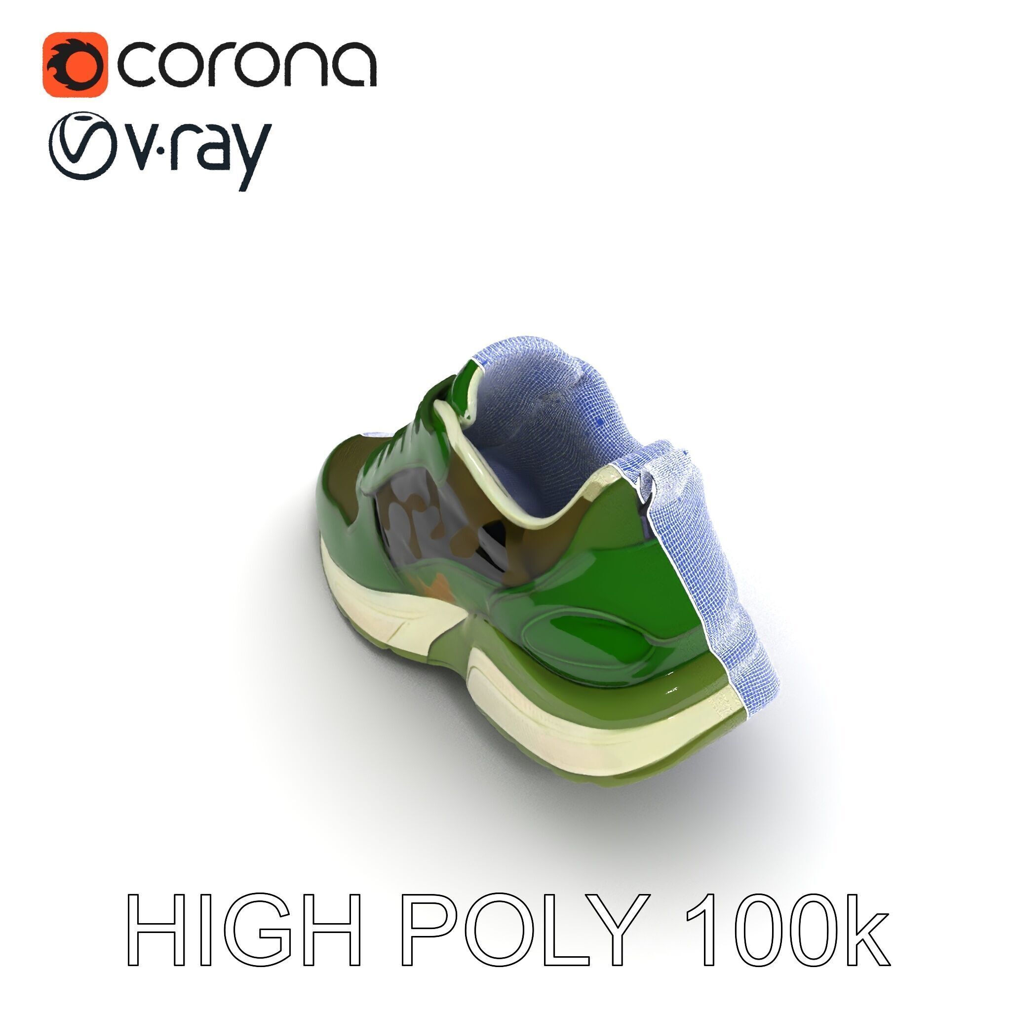 Camouflage Sneaker Model Pack Low-poly 3D model_23