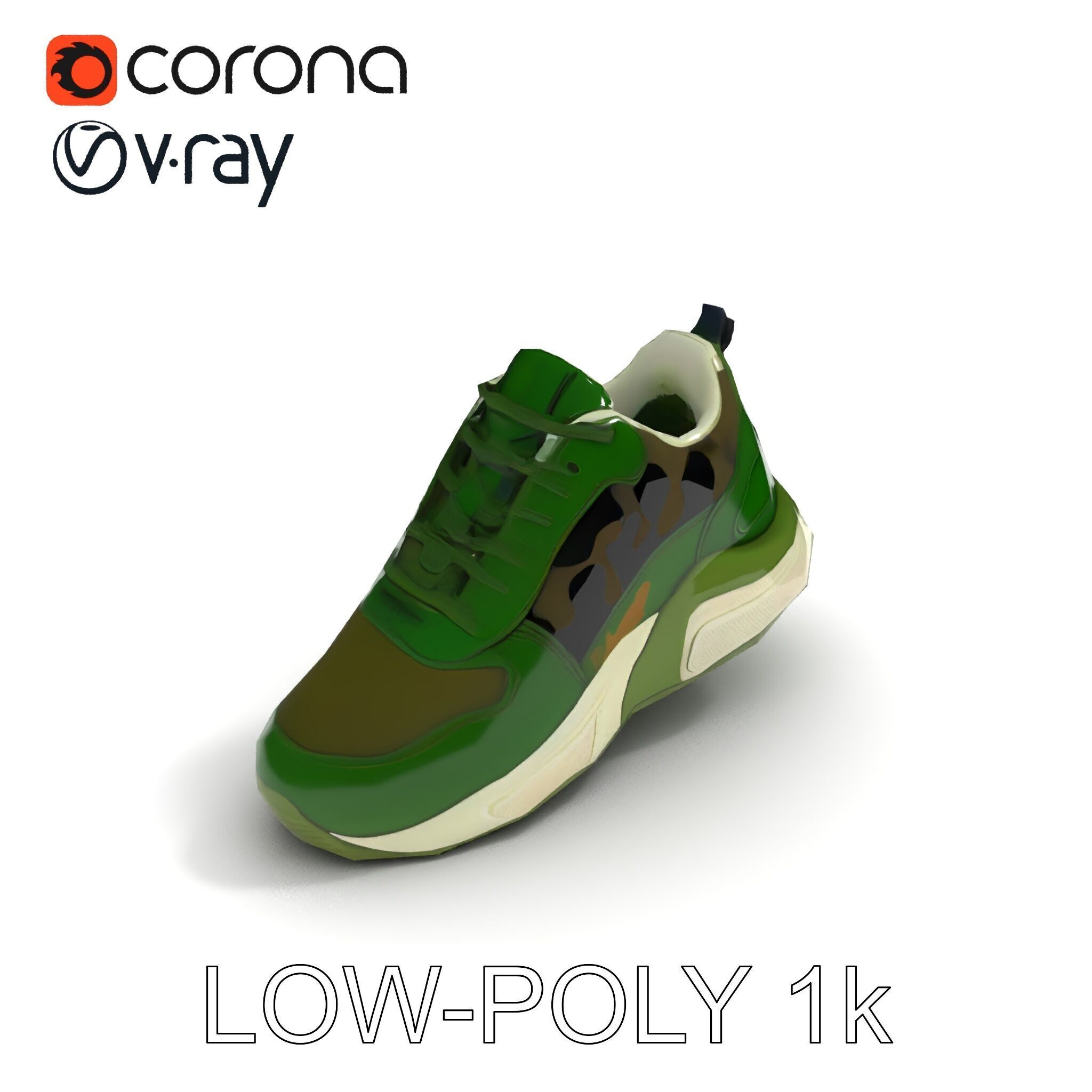 Camouflage Sneaker Model Pack Low-poly 3D model_28
