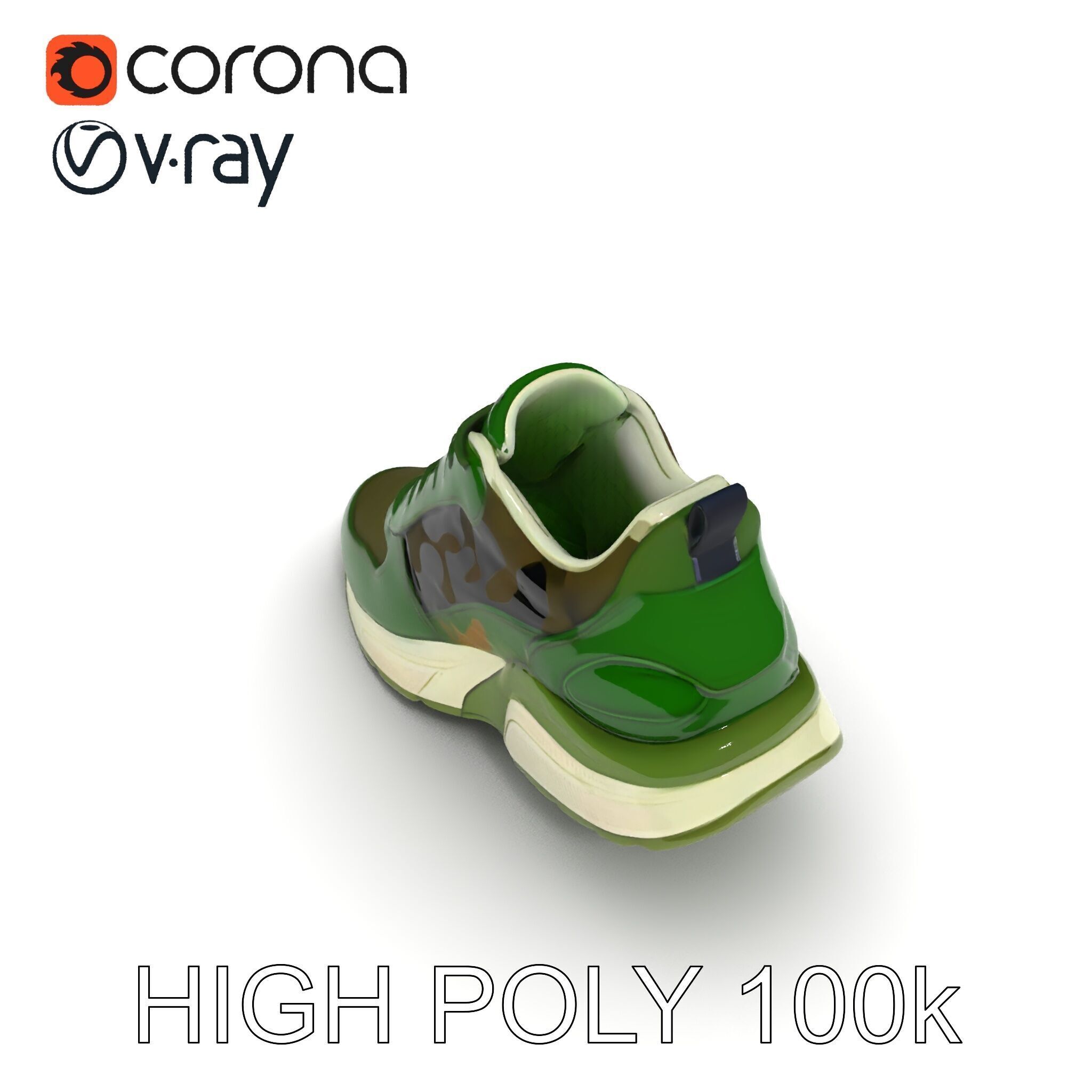 Camouflage Sneaker Model Pack Low-poly 3D model_12