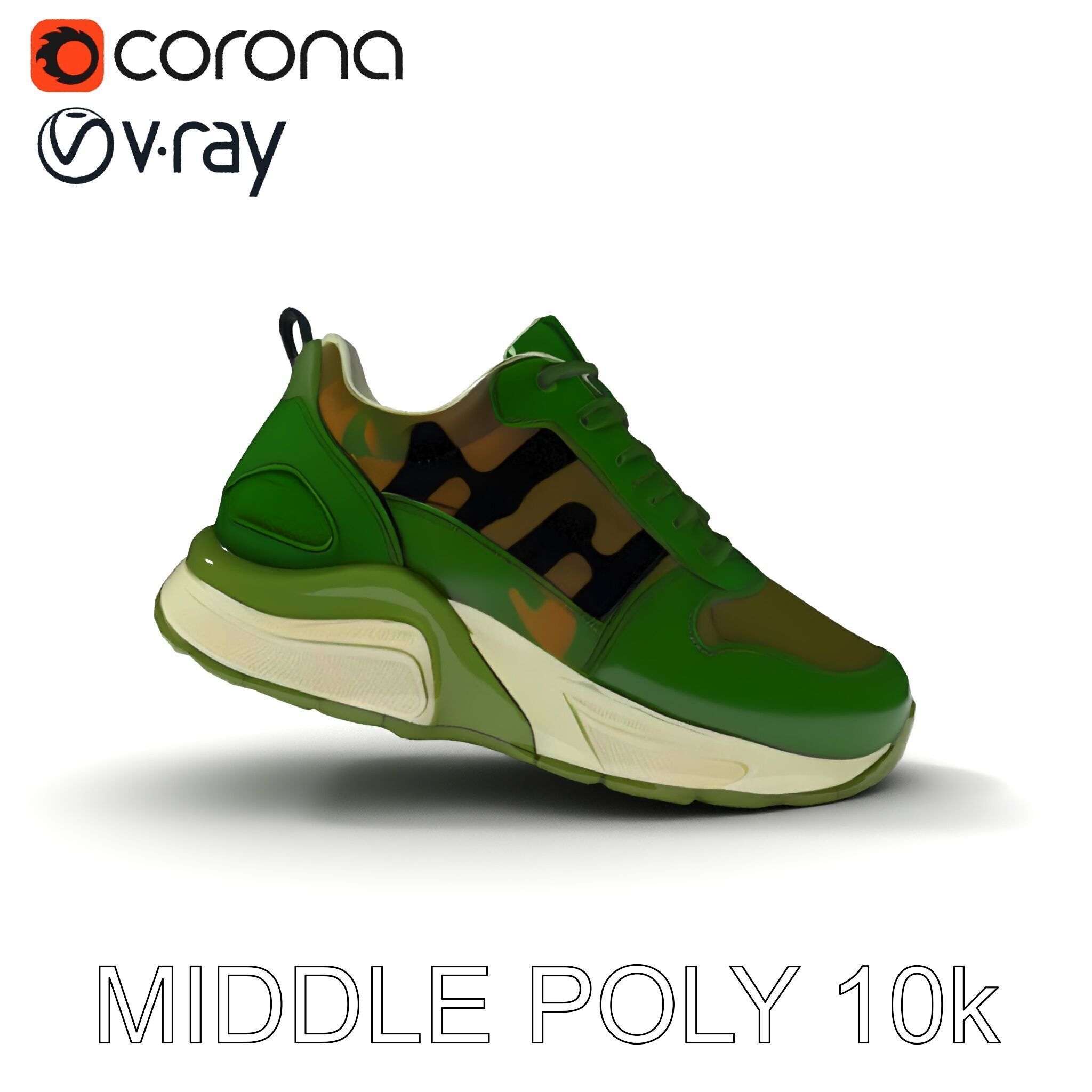 Camouflage Sneaker Model Pack Low-poly 3D model_30