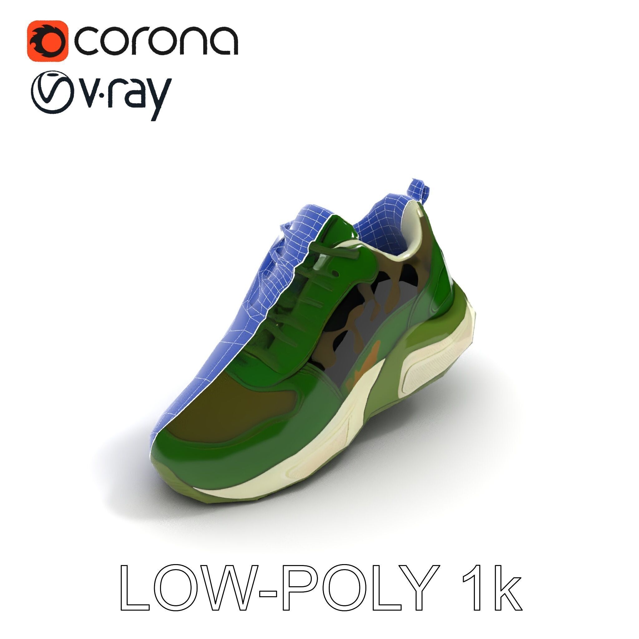 Camouflage Sneaker Model Pack Low-poly 3D model_25