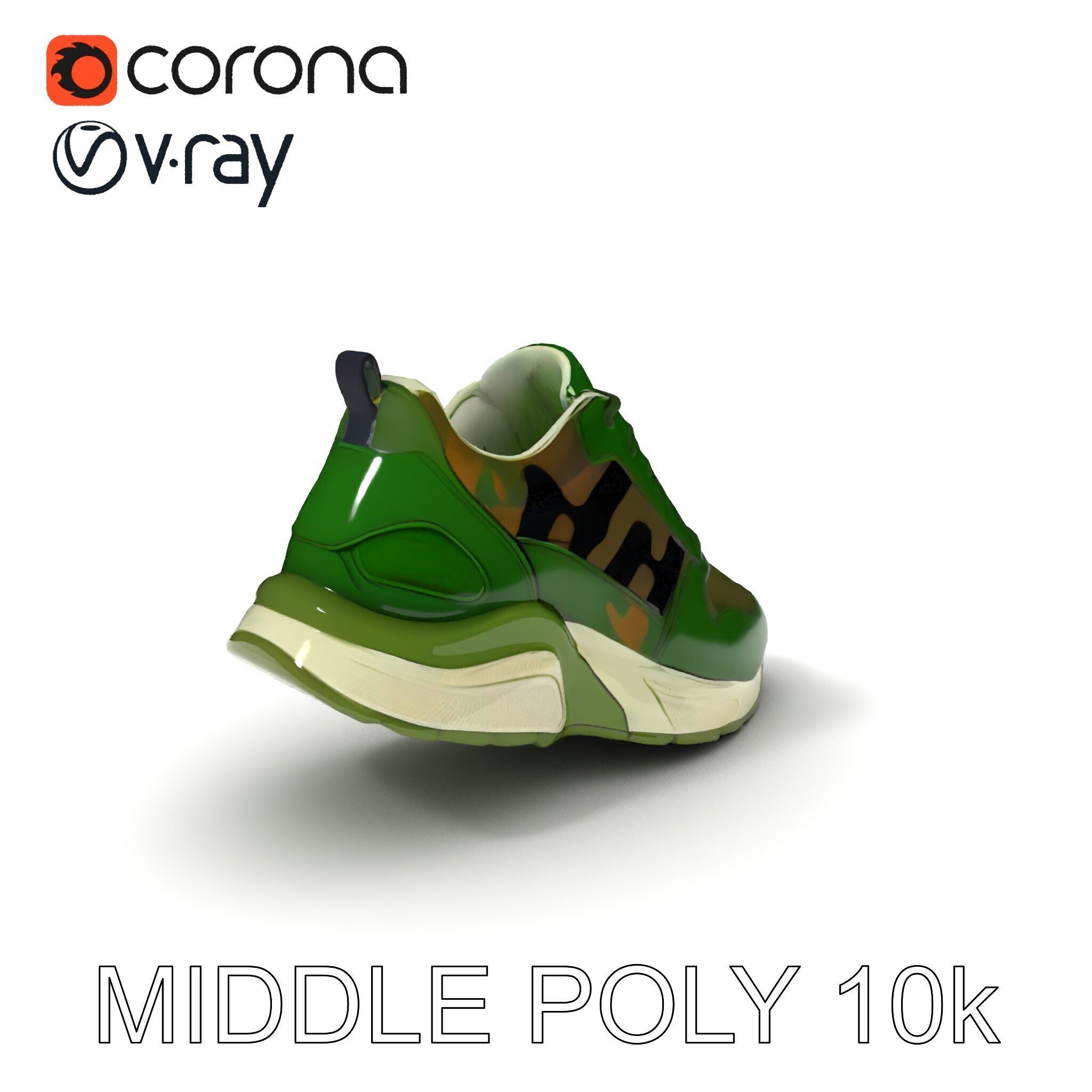 Camouflage Sneaker Model Pack Low-poly 3D model_10