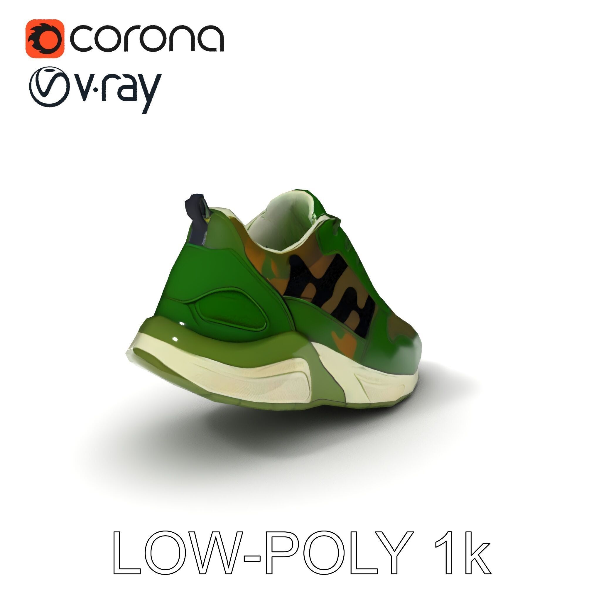Camouflage Sneaker Model Pack Low-poly 3D model_7