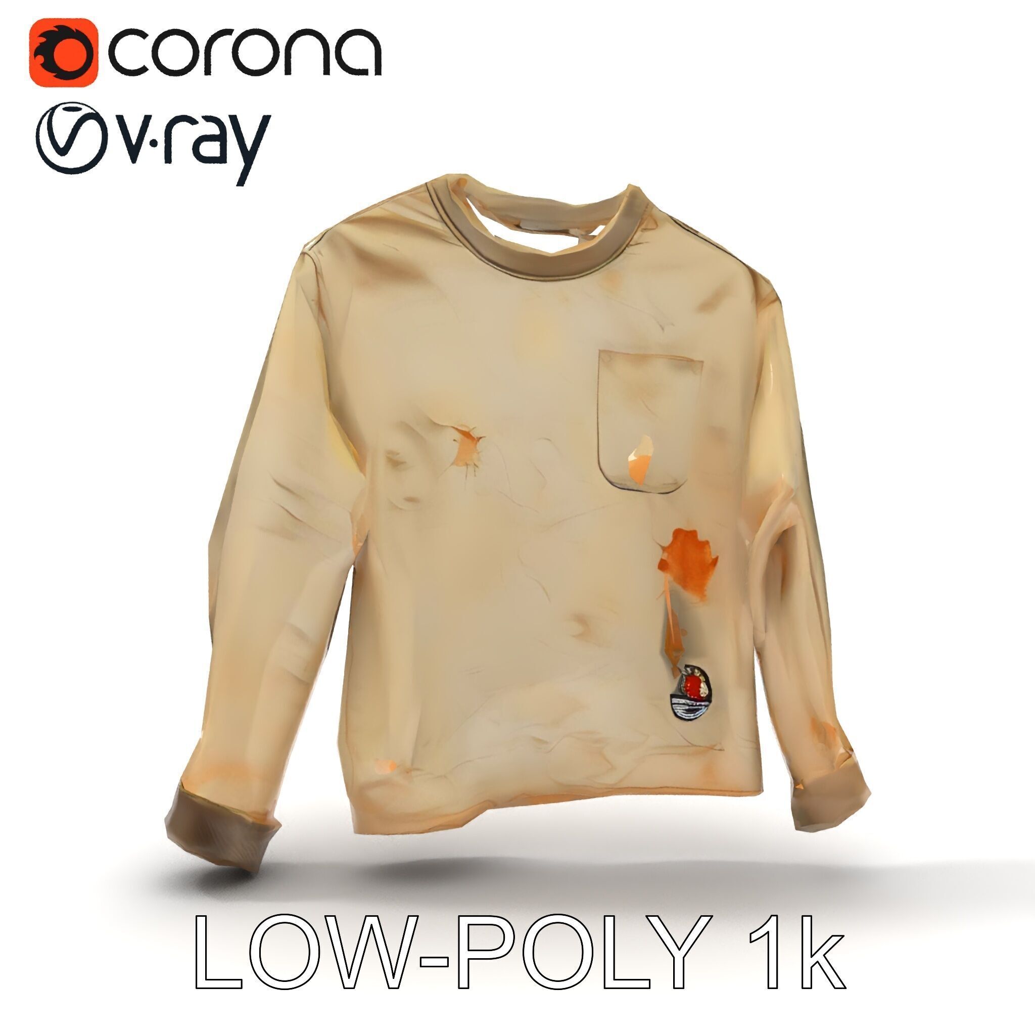 Worn Sweater Model Pack with Detailed Texture Low-poly 3D model_19