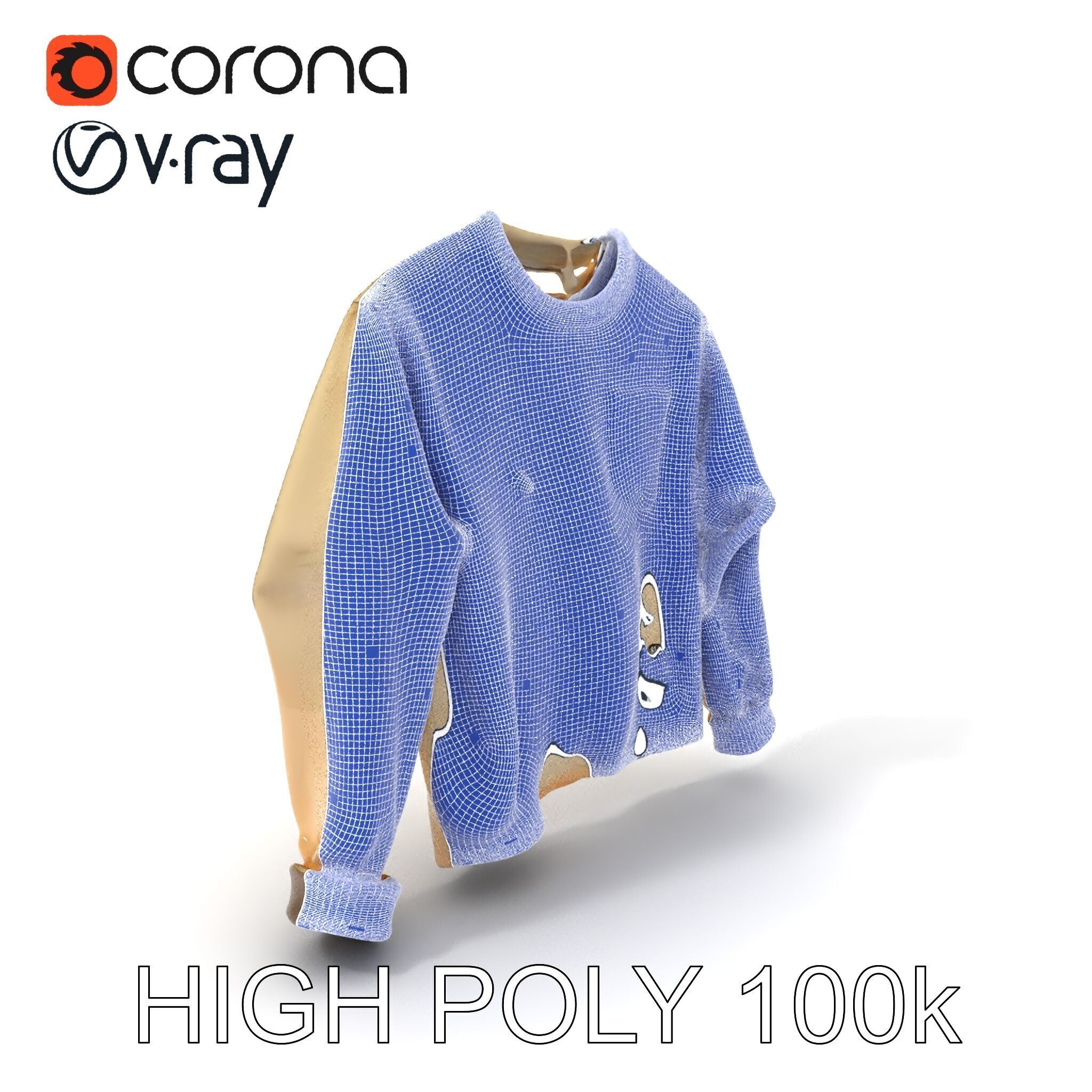 Worn Sweater Model Pack with Detailed Texture Low-poly 3D model_4