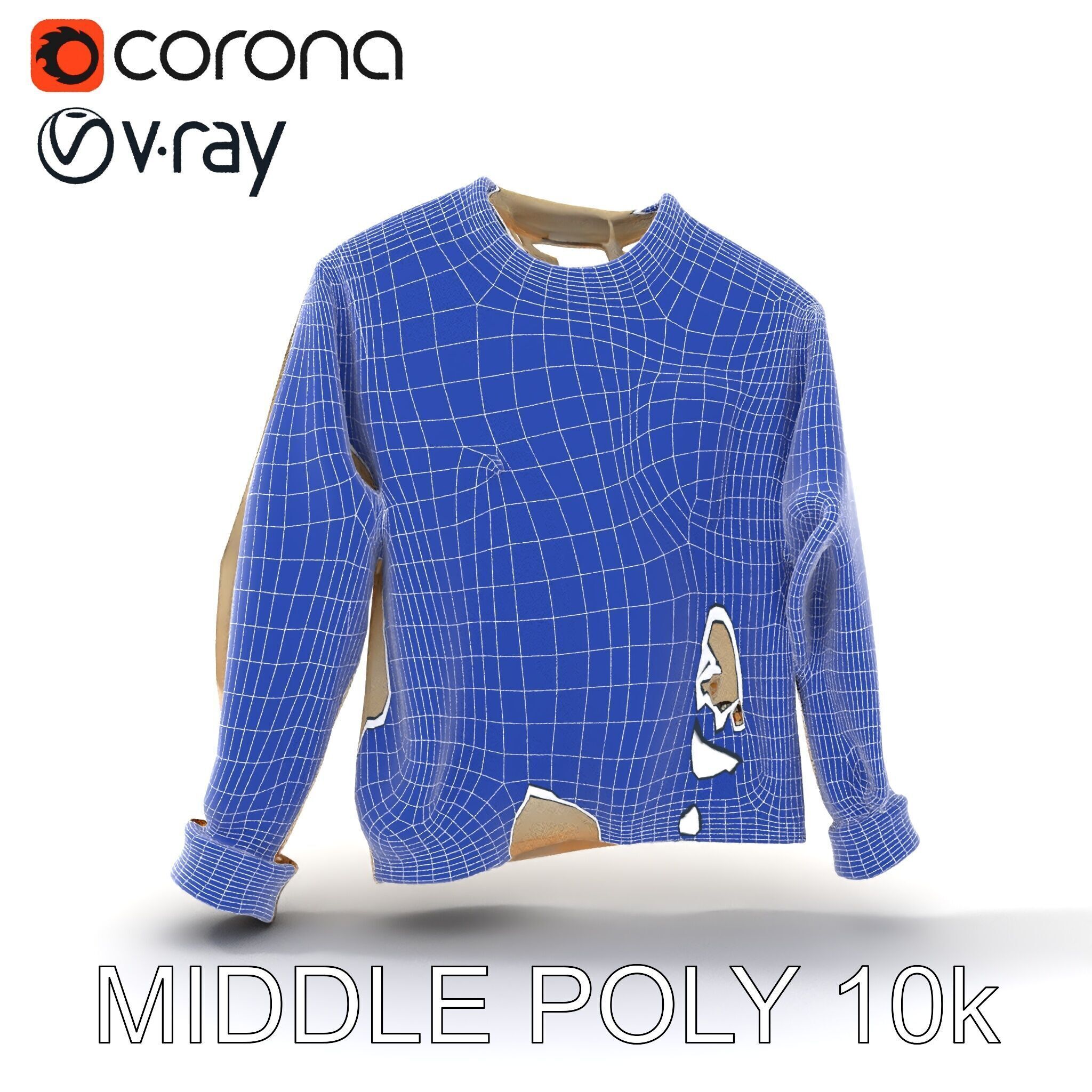 Worn Sweater Model Pack with Detailed Texture Low-poly 3D model_16