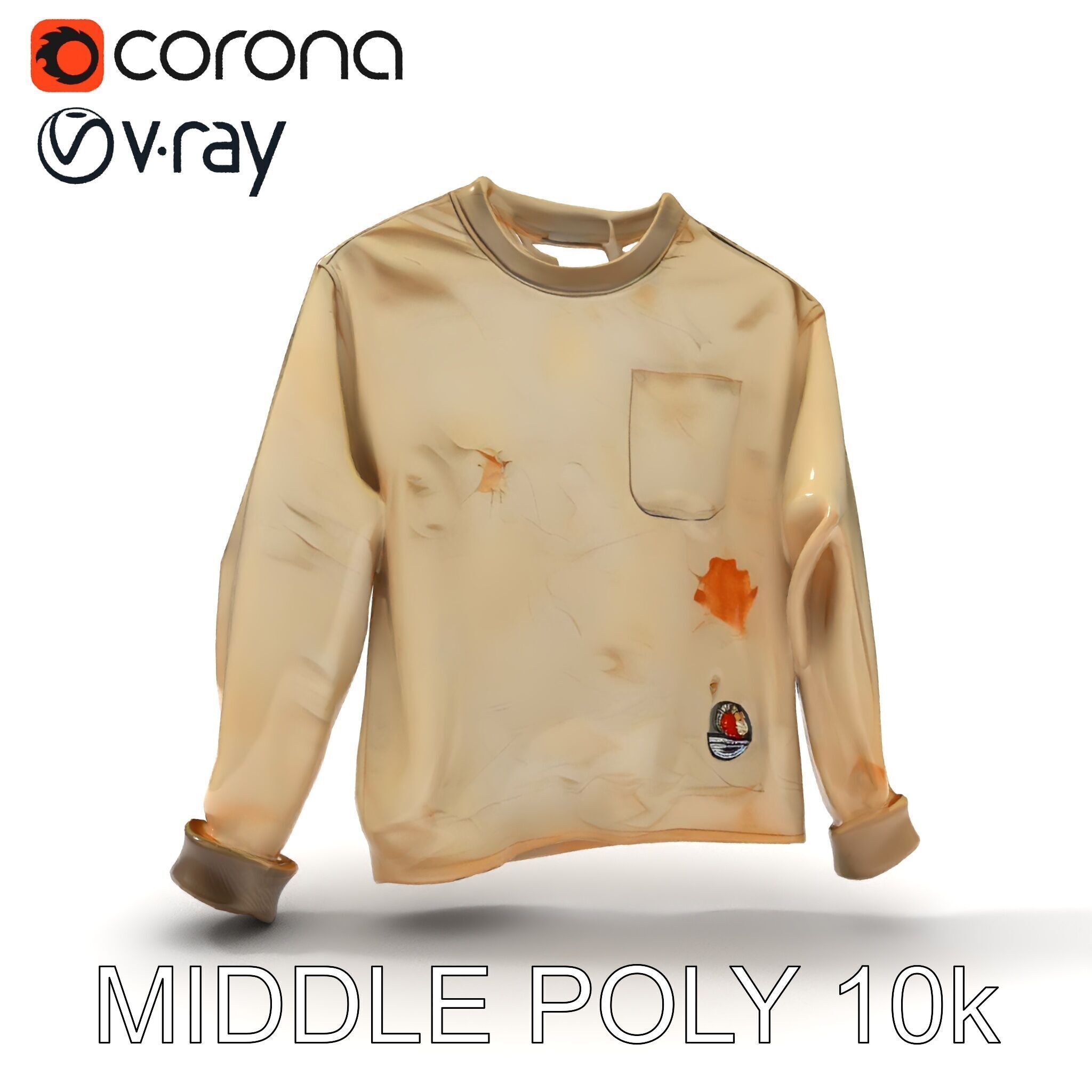 Worn Sweater Model Pack with Detailed Texture Low-poly 3D model_27