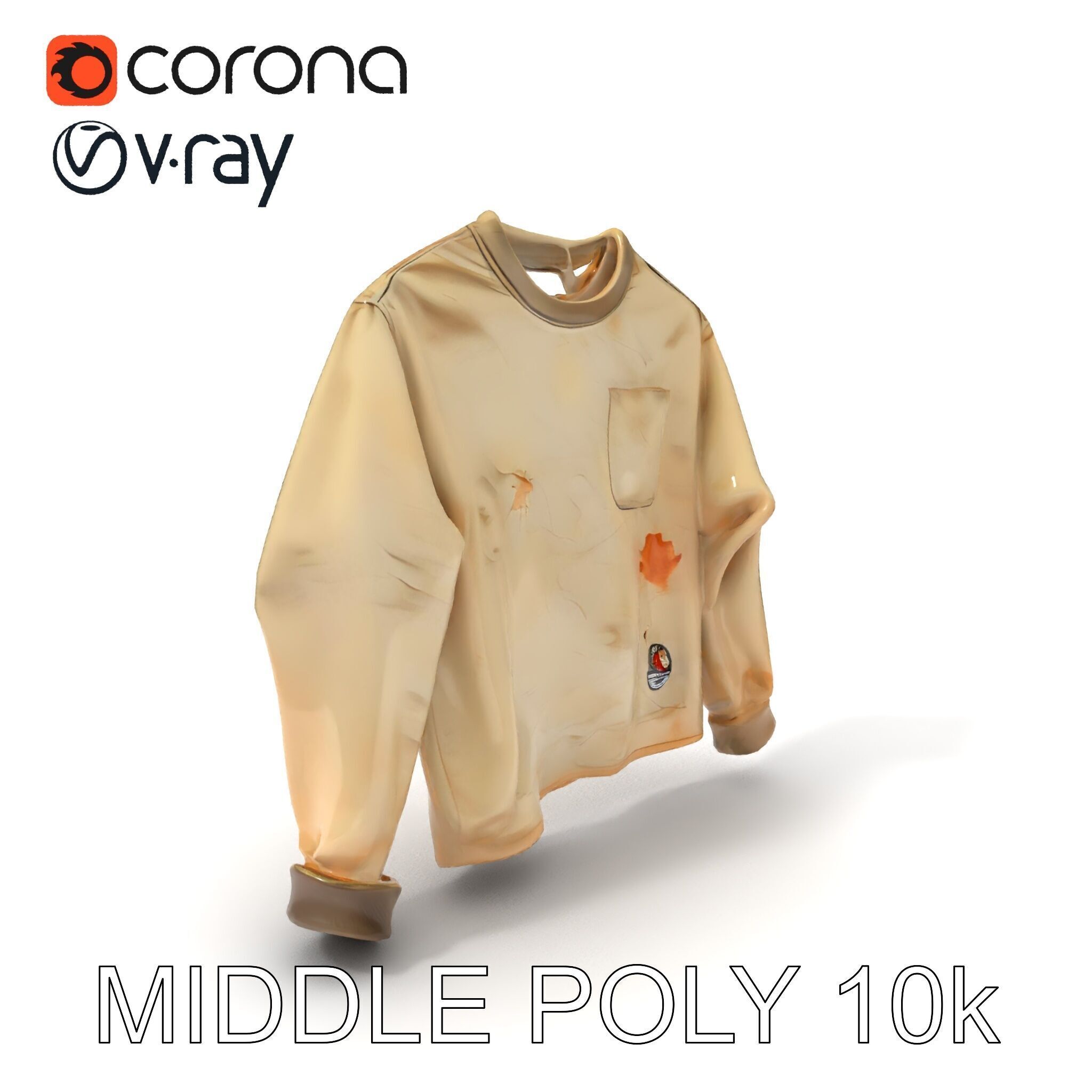 Worn Sweater Model Pack with Detailed Texture Low-poly 3D model_6