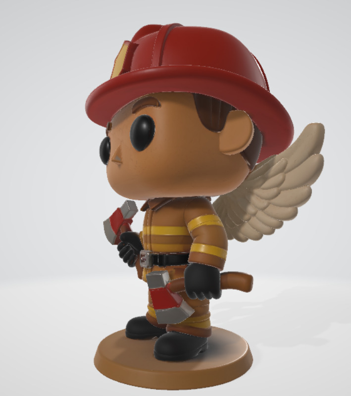 Angel Firefighter 3D Collectible Figure 3D print model_2