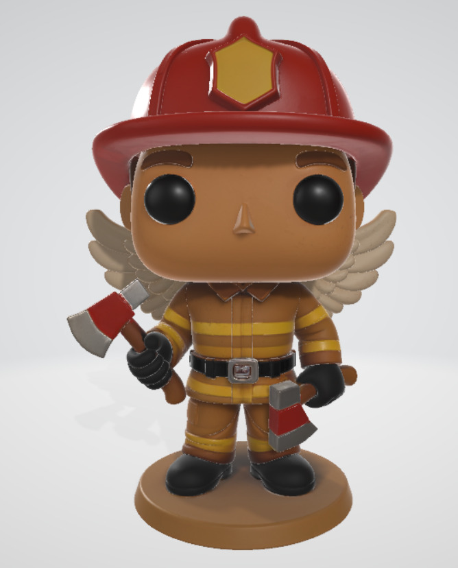 Angel Firefighter 3D Collectible Figure 3D print model_4