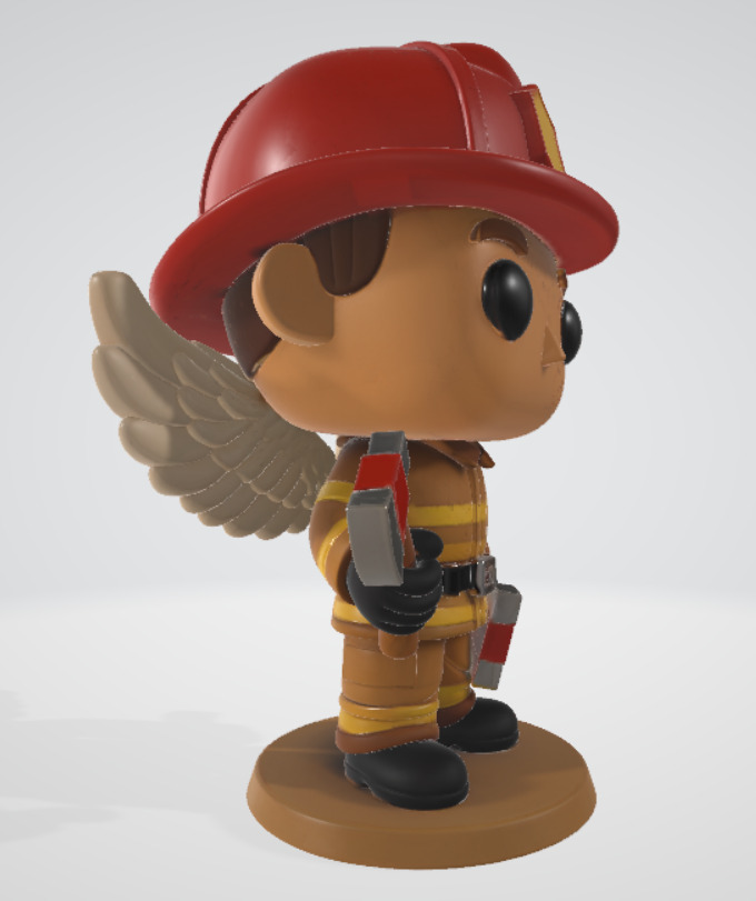 Angel Firefighter 3D Collectible Figure 3D print model_3