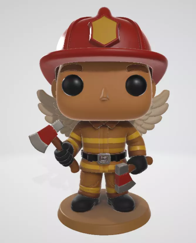 Angel Firefighter 3D Collectible Figure 3D print model_0