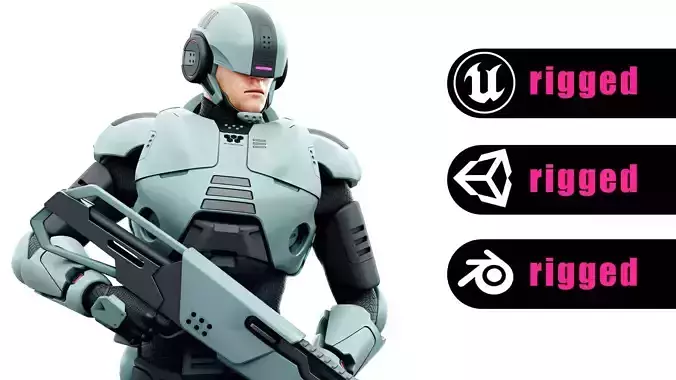 CYBORG SOL-70 Rigged for Unreal Engine - Unity - MIXAMO 3D model