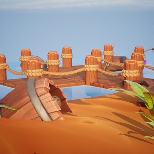 Stylized Sandy Beach 3D model