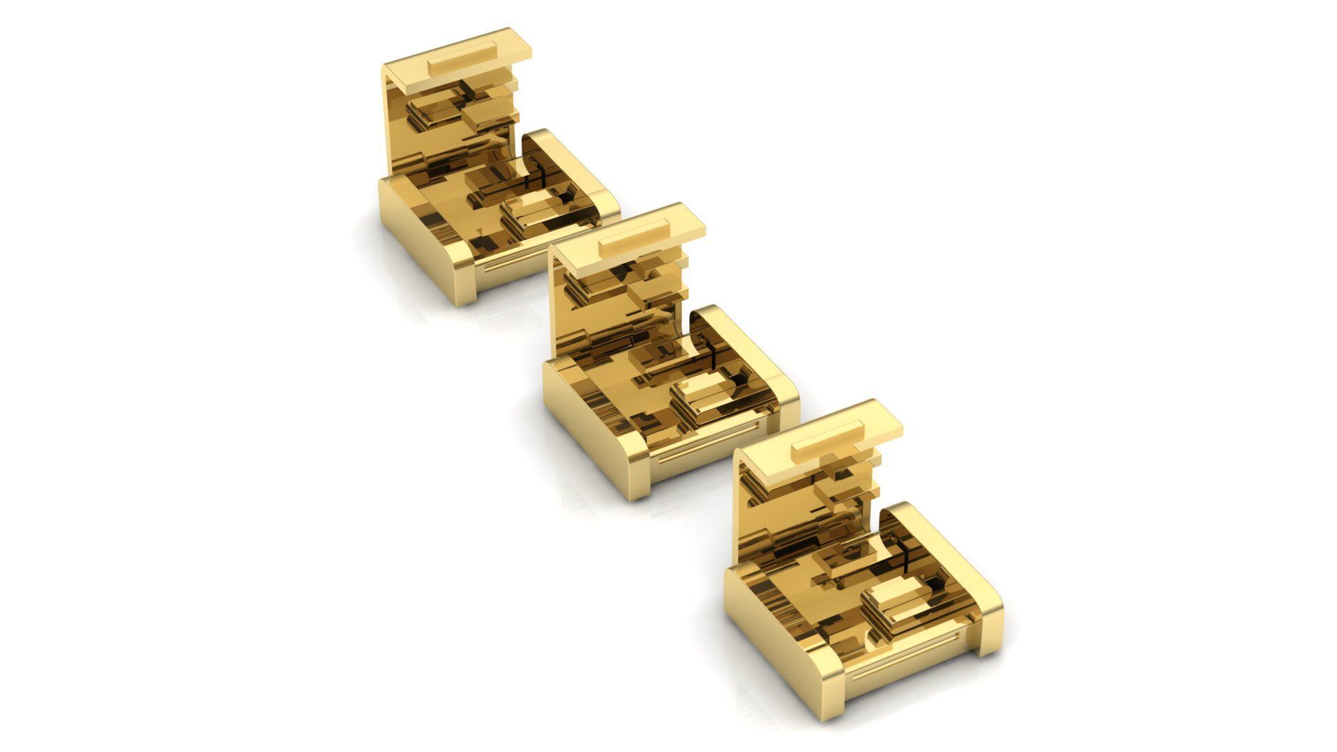 PACK Cuban Locks Clasp 29mm 30mm 31mm 3D print model_1