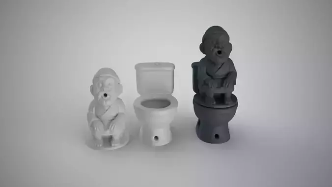 Man in Toilet Incense Burner 3D print model