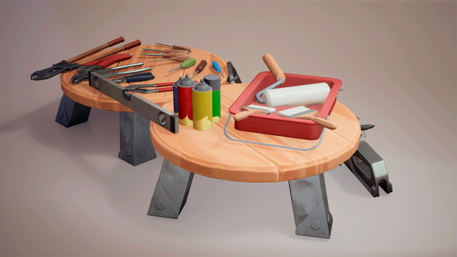 Stylized Tools Low-poly 3D model_7