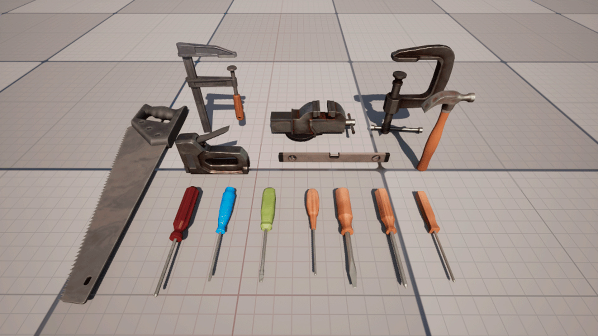 Stylized Tools Low-poly 3D model_2