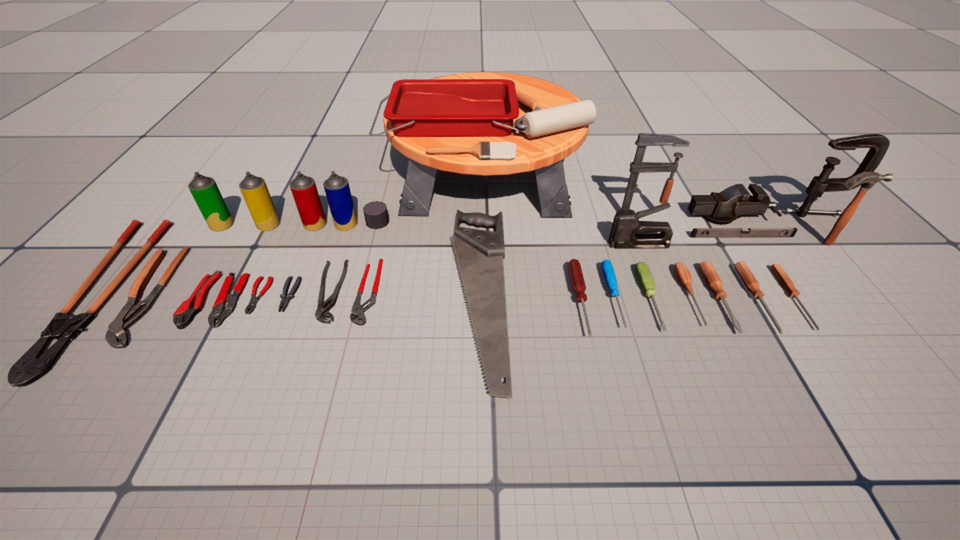 Stylized Tools Low-poly 3D model_4