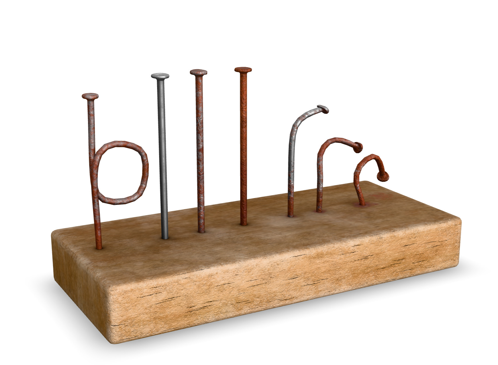 Simple Nails Low-poly 3D model_1